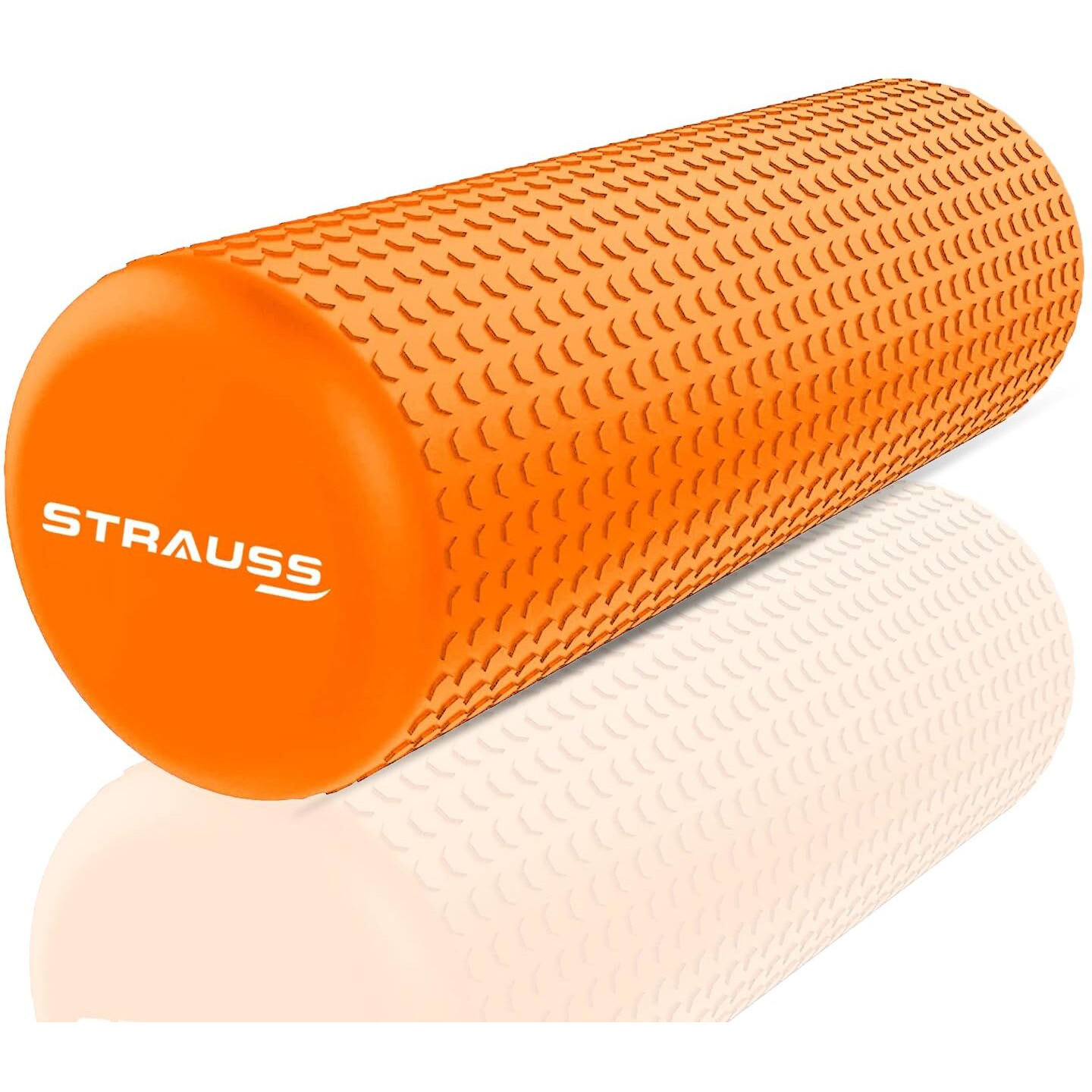 Strauss Yoga Foam Roller | Deep Tissue Massage Roller for Knee Exercise, Muscles Recovery & Physiotherapy | Home Gym Fitness Equipment for Full Body Relaxation and Flexibility | 30cm,(Orange)