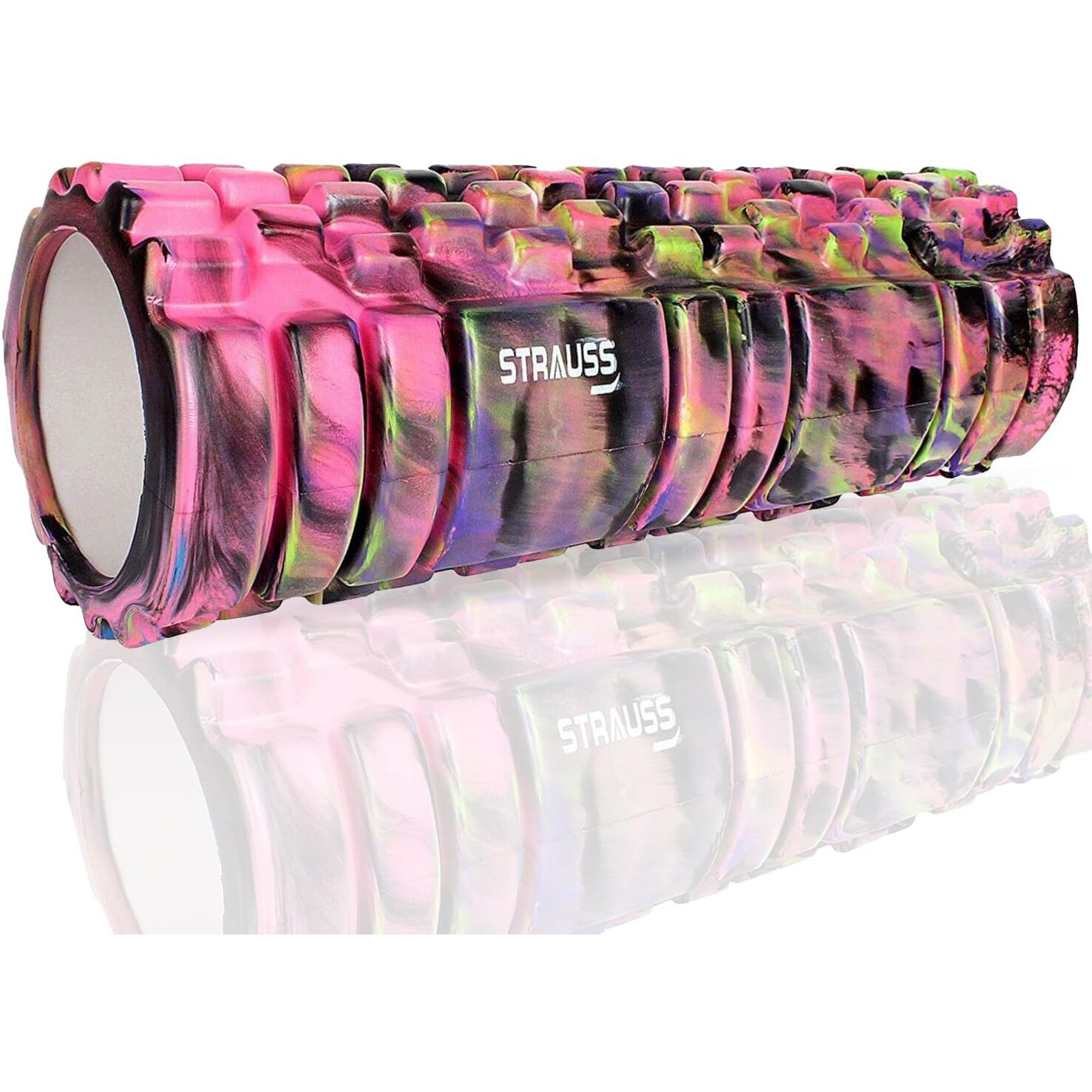 Strauss Deep Tissue Massage Foam Roller|High-Density Muscle Roller for Myofascial Release, Physical Therapy, Yoga, Pilates|Exercise Equipment for Deep Tissue Massage and Muscle Relief|45cm,(Pink)