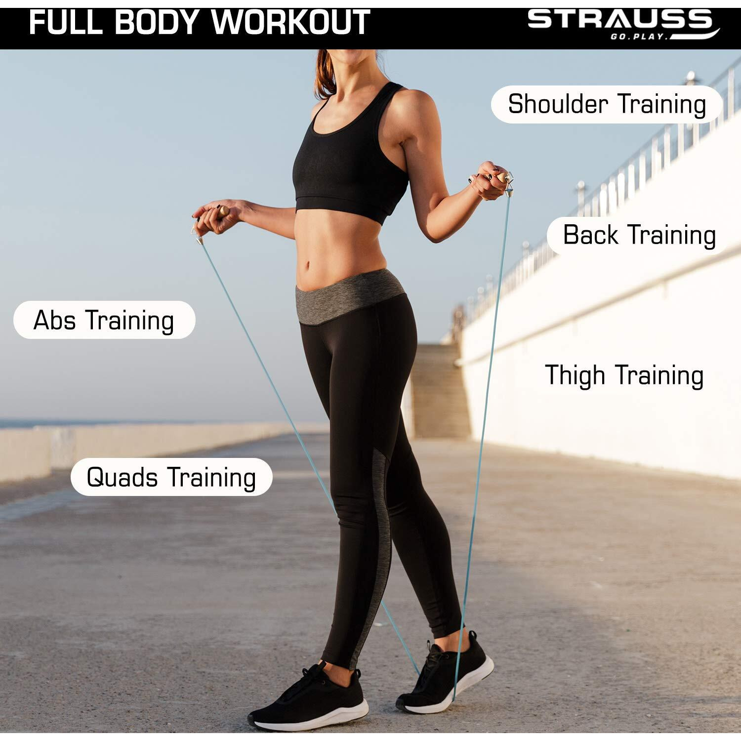 Strauss Skipping Rope for Men and Women| Jumping Jump Rope |Speed Skipping Rope for Kids, Women & Men| Girls Rassi Jumping |Ideal for Men Exercise & Gym, (Grey)