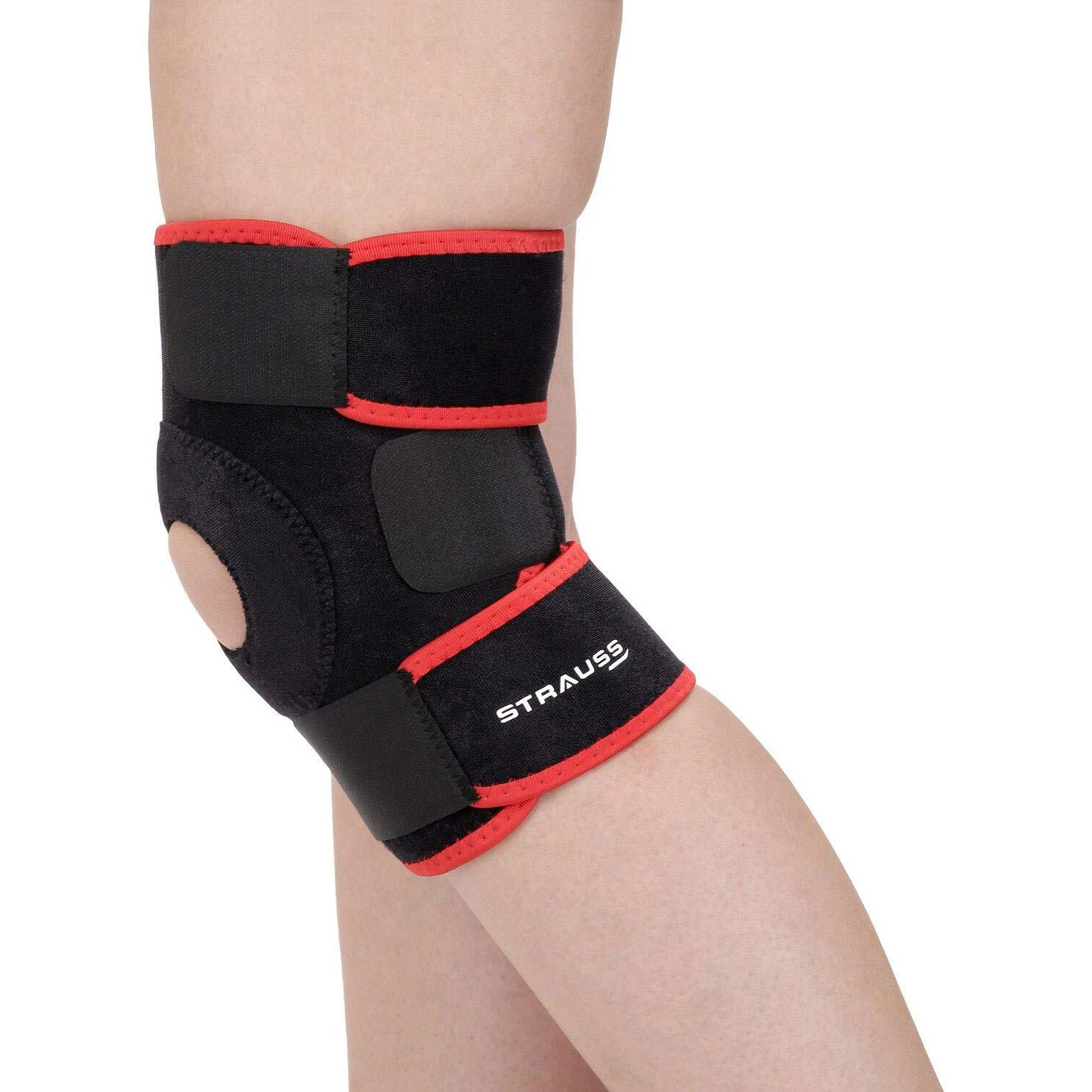 STRAUSS Adjustable Knee Support Patella, Free Size (Black), Single