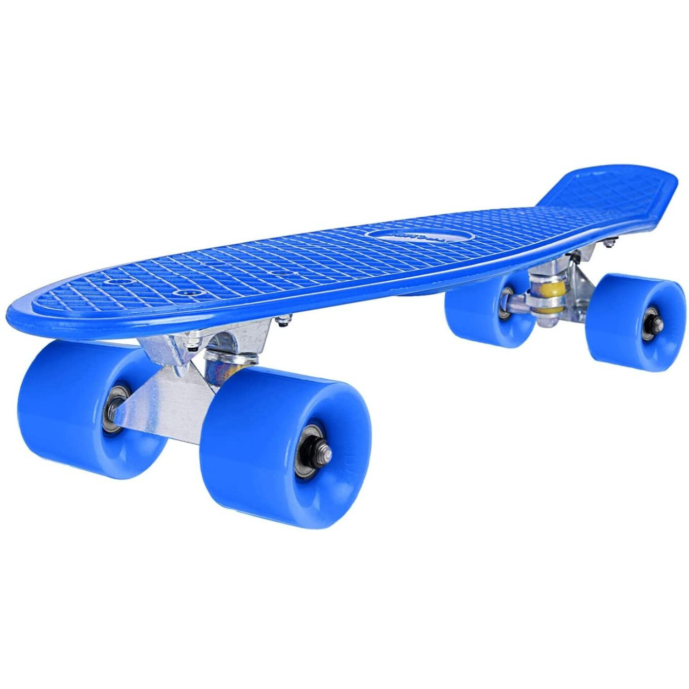 STRAUSS Cruiser PW Skateboard| Penny Skateboard | Casterboard | Hoverboard | Anti-Skid Board with ABEC-7 High Precision Bearings | Ideal for 8 Years and above | 22 X 6 Inch,(Blue)