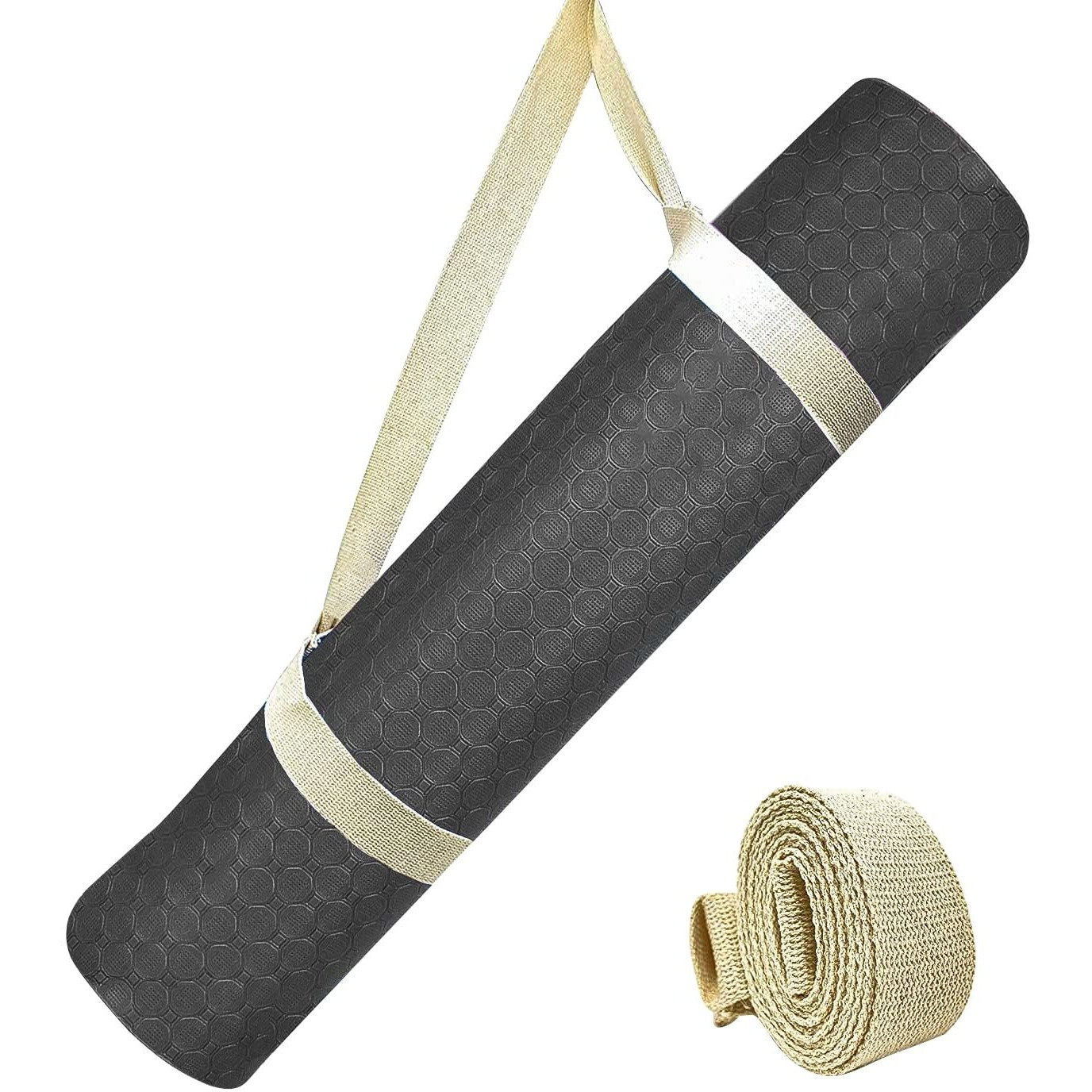 STRAUSS TPE Dual Layer Yoga Mat| Exercise Mat for Yoga,Pilates & Gym| Lightweight & Eco-Friendly Material | Yoga Mat for Women and Men |Ideal for Home Gym Workout |Includes Carry Strap | 4MM,(Black)