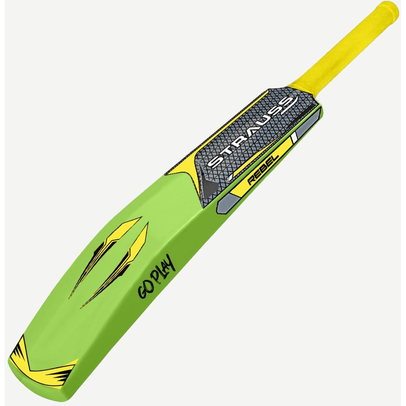 Strauss Rebel Cricket Bat | Full Size | Dimensions 34 X 4.5 inch | Heavy Duty Hard PVC Plastic Cricket Bat | Tennis & Synthetic Ball Cricket Bat | Tennis Cricket Bat,(Fluorescent Yellow)