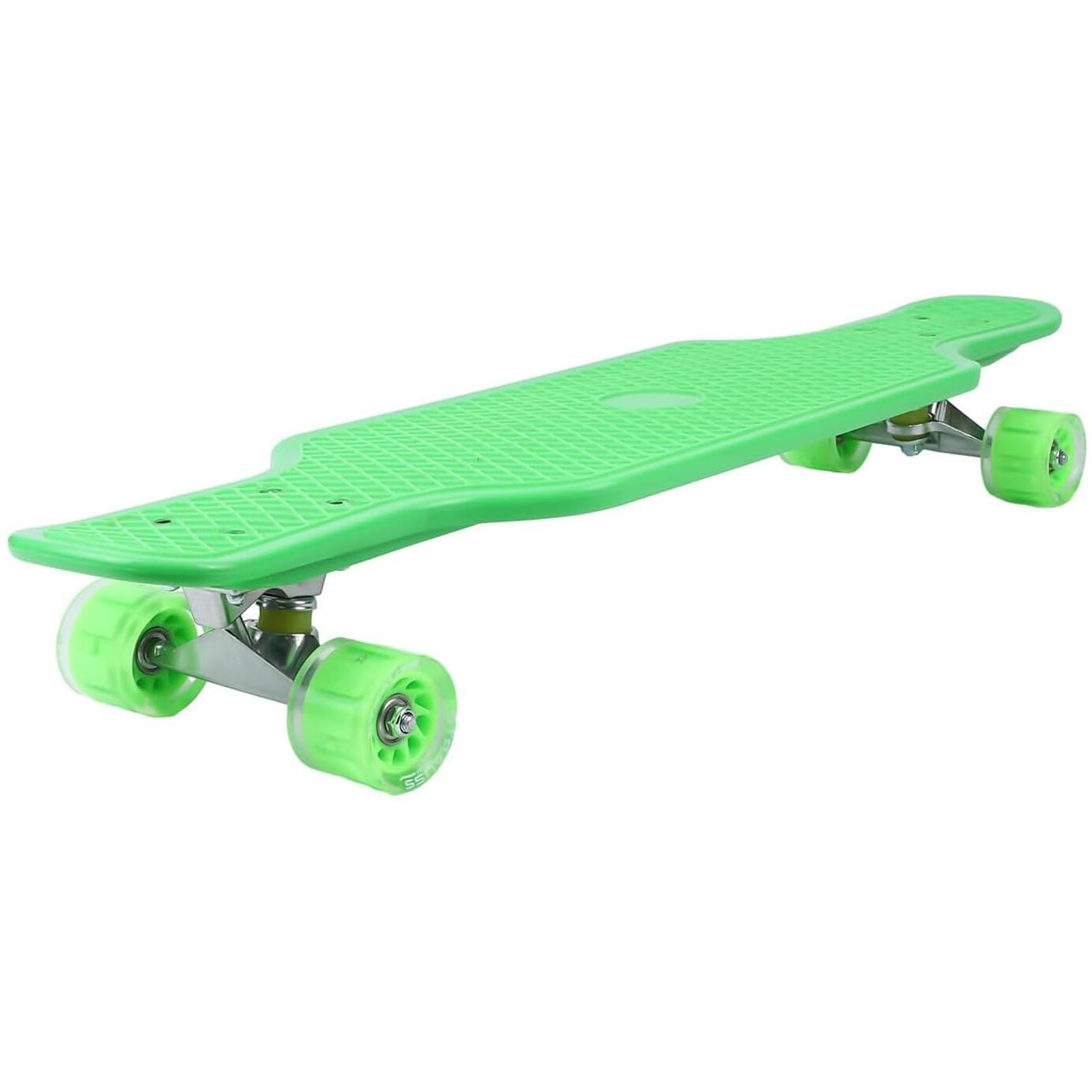 STRAUSS Cruiser Skateboard| Penny Skateboard | Casterboard | Hoverboard | Anti-Skid Board with High Precision Bearings | Wheels with Light |Ideal for All above 8 Years (31 X 8 Inch), (Green)