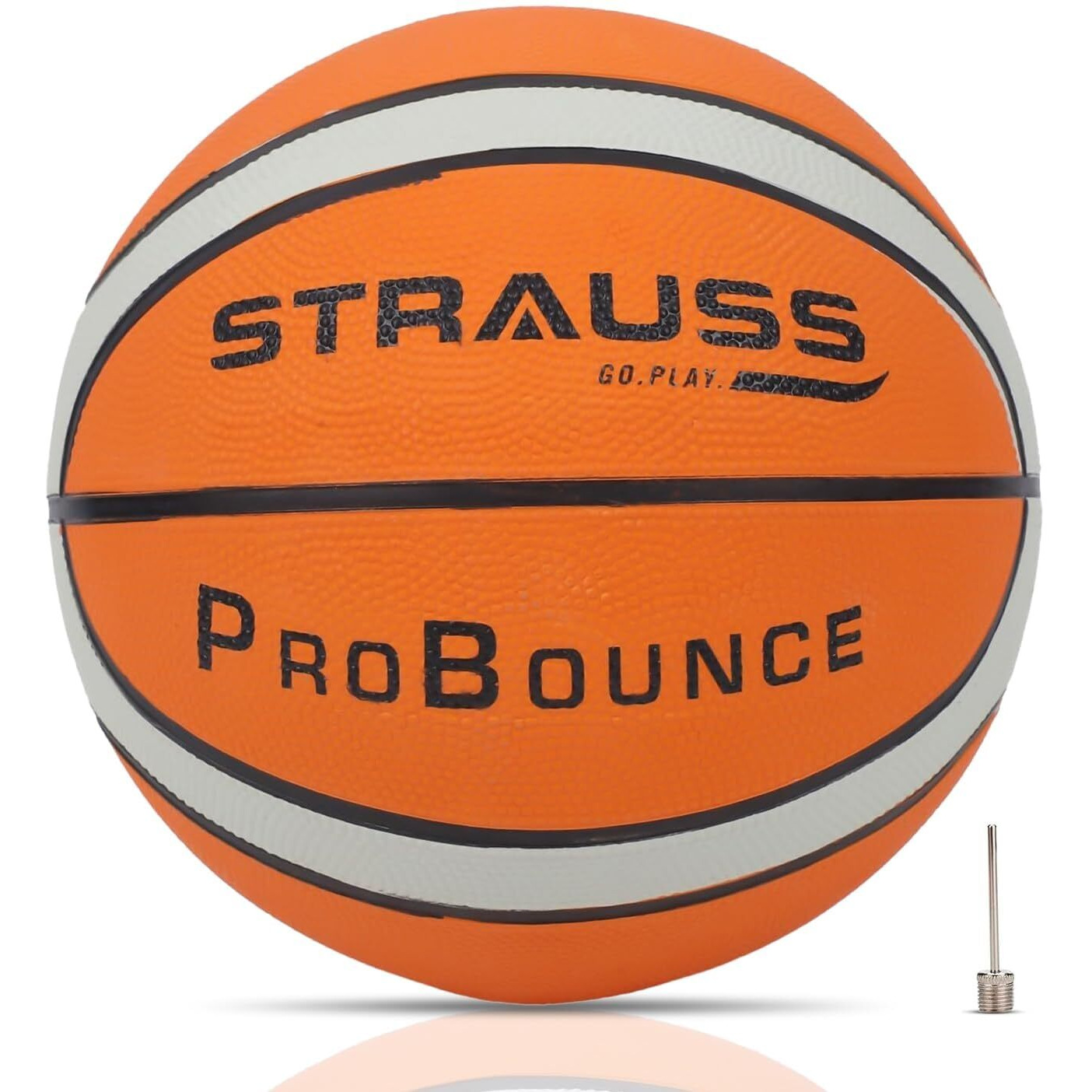 STRAUSS ProBounce Basketball Size 7 | Professional Basket Ball for Indoor-Outdoor Training and Match | Suitable for Hard Surface, Wooden Flooring & Synthetic Surface | for Kids and Adults