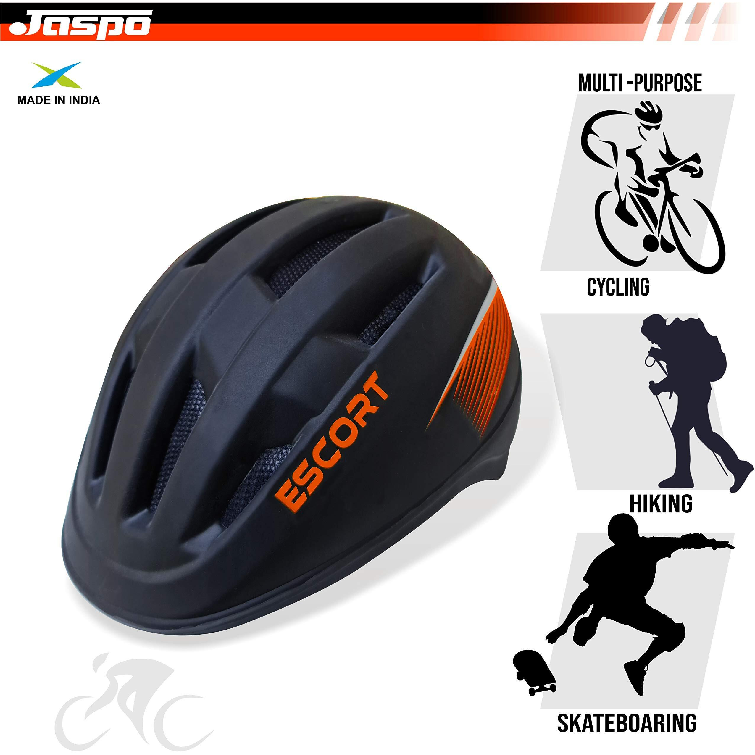 jaspo Multi Utility Sports Helmet for Cycling, Skating, Skateboarding (Orange, Medium)