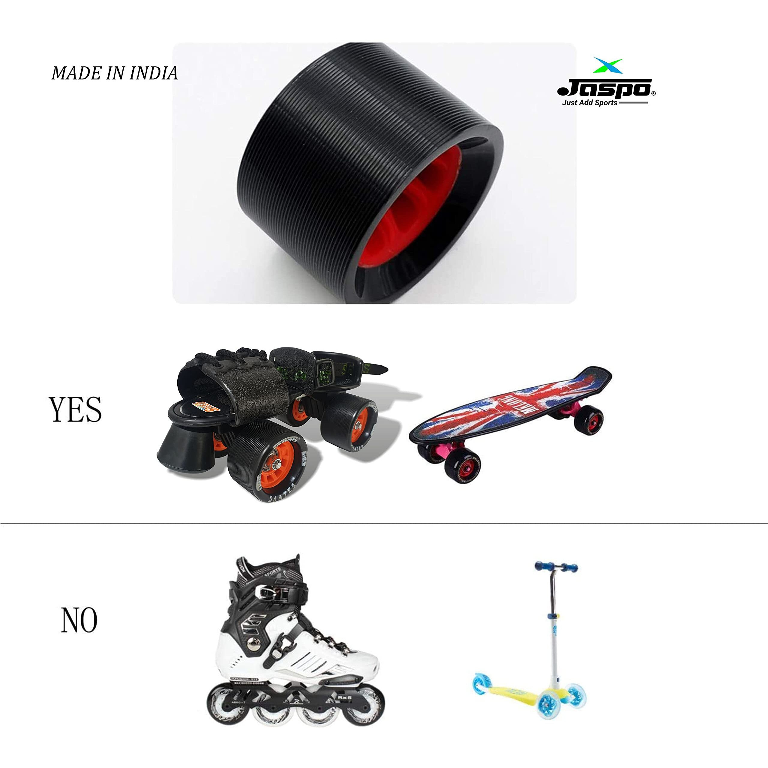 Jaspo Roller Quad Skate, Inline Wheels Skate Wheels with Bearings Quad Skating and Skateboard Wheels Multipack (Roller Skate Wheels (61 mm) - Pack of 8)