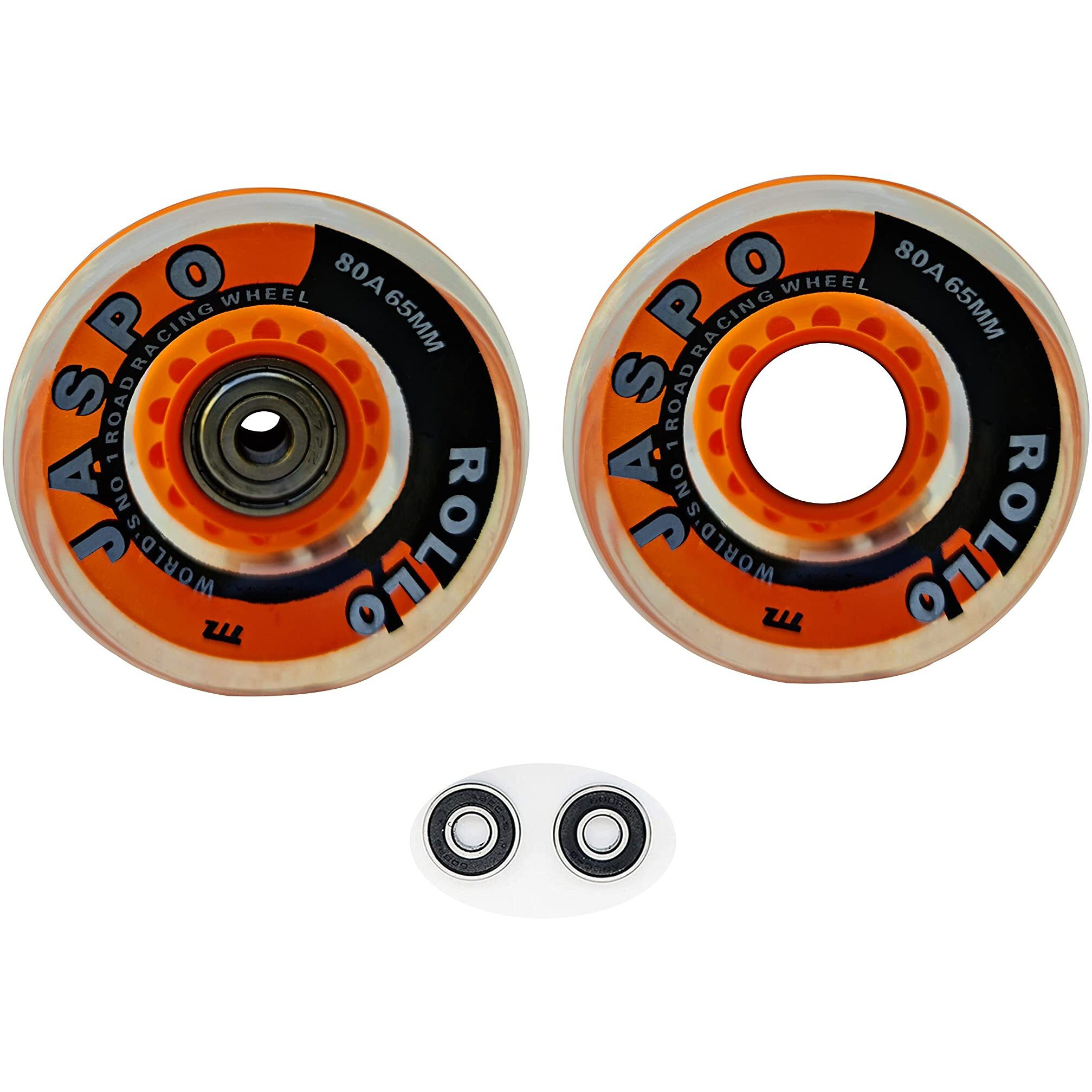 Jaspo Roller Quad Skate, Inline Wheels Skate Wheels with Bearings Quad Skating and Skateboard Wheels Multipack (Roller Skate Wheels (65 mm) - Pack of 8)