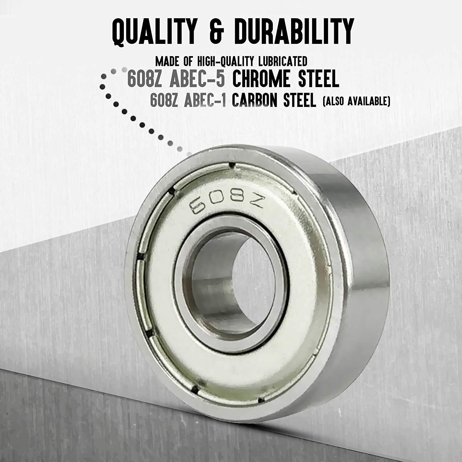 Jaspo ABEC 7 High Precision 608zz Ball Bearing Multifunction Accessories for Skateboards Roller Skates & Inline Skates (PACK OF 4)