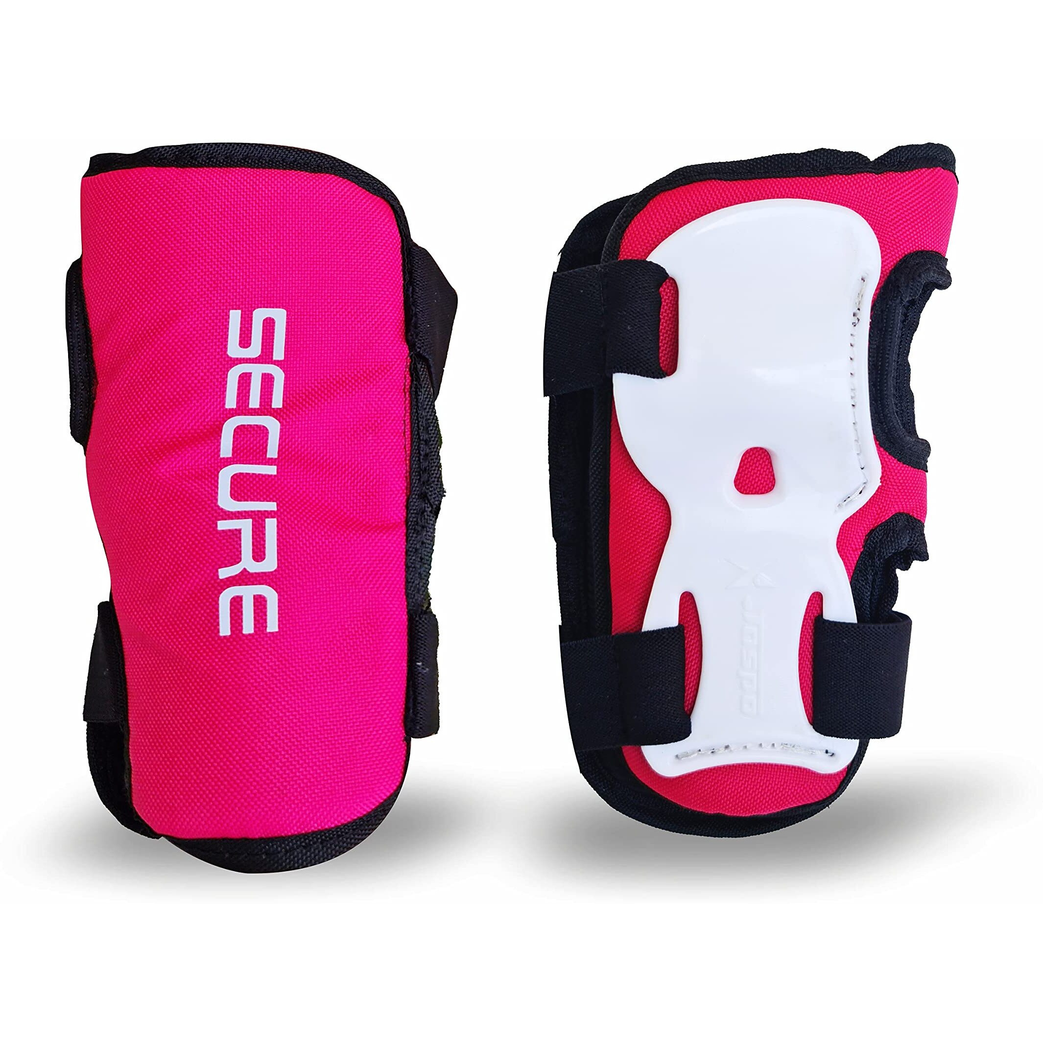 JASPO Secure Hybrid Wrist Guards for Skating, Cycling, Skateboarding, Roller Skating, Inline Skate, Running and All Outdoor Games, Breathable and Washable Fabric, for All Age Groups (Pink, Large)