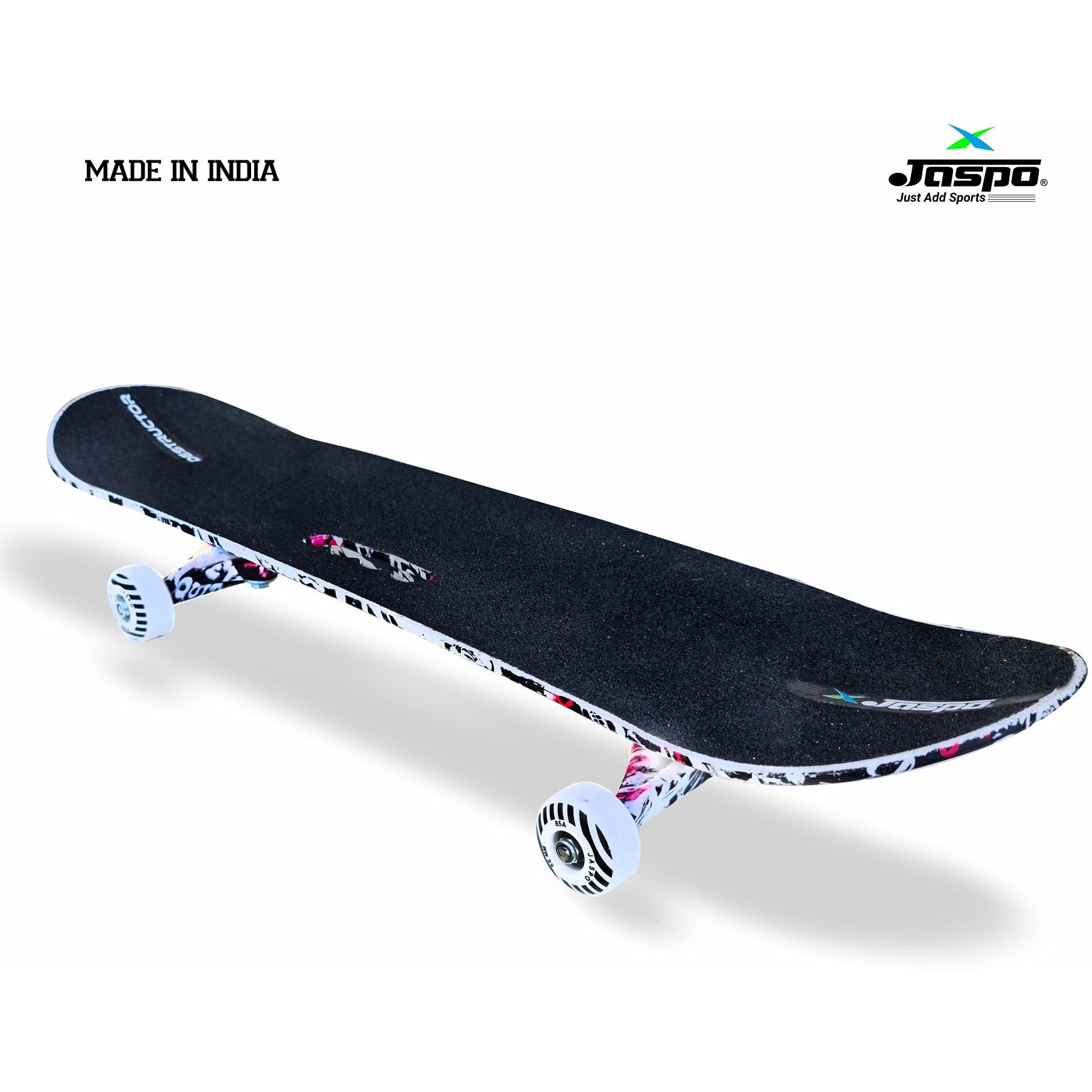 Jaspo Destructor Soccer Craze Fiber Skateboard 31x8 inches - Durable Fiber Material, Hydro Print on White Background, Black Grip Tape - Ideal for Ages 8 and Above