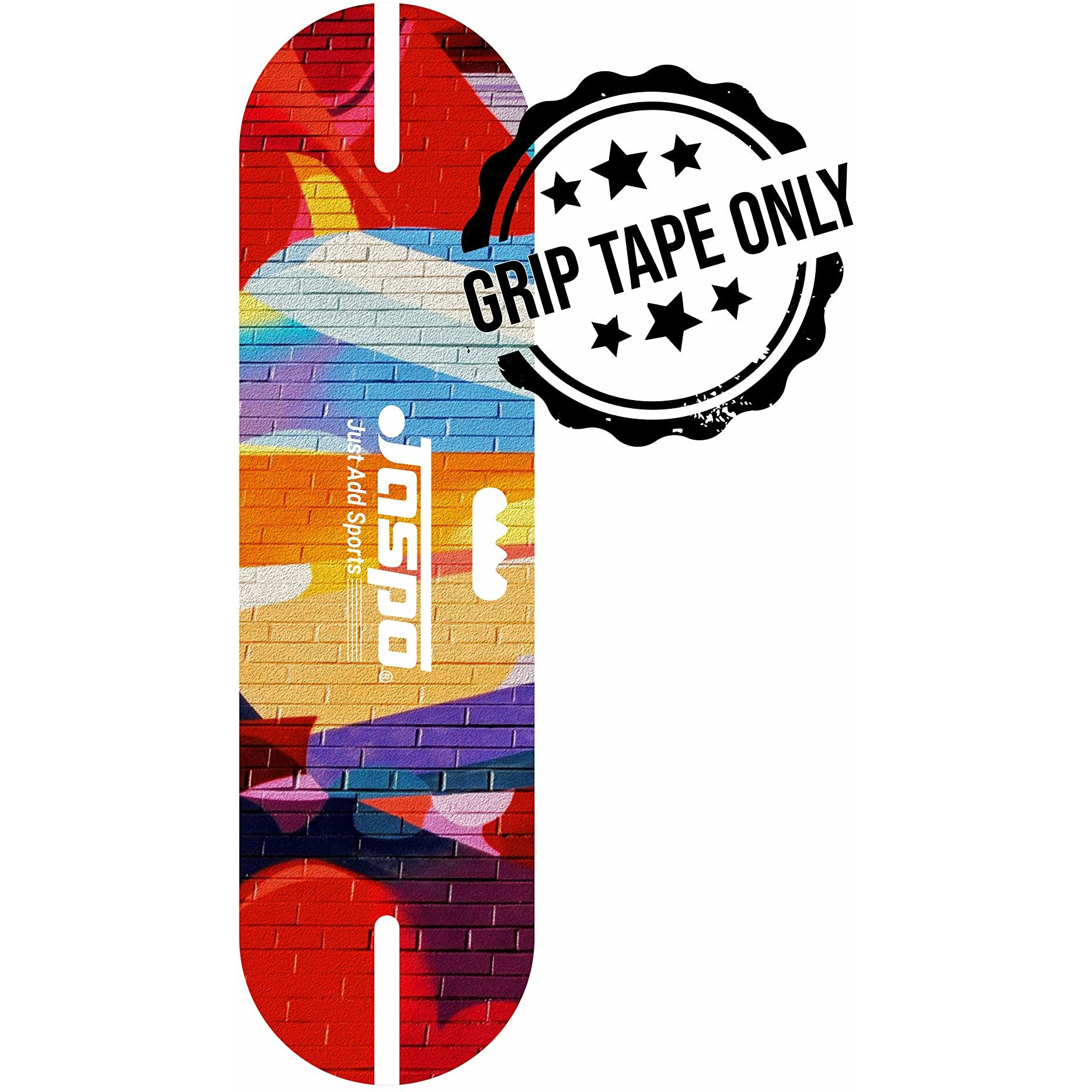 Jaspo Grip Tape Specially Designed for Skateboards Also Used for Stair Grip Pedal Grip Wheel Chair and Steps (Anti-Slip Tape) (33 * 9, STREET ART, Black)