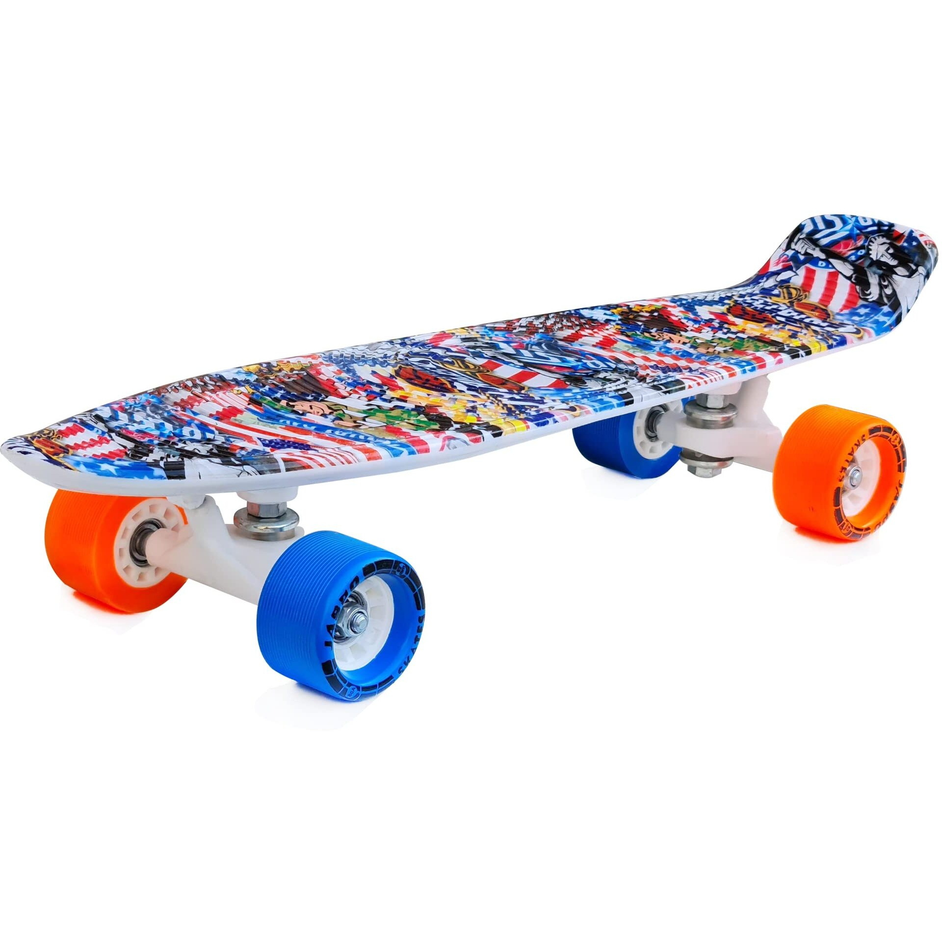 jaspo Fibreglass Sharp Vision Penny Skateboard Casterboard Fishboard Cruiser Fibre Skateboard (22.5  * 5.5 ), Multicolor