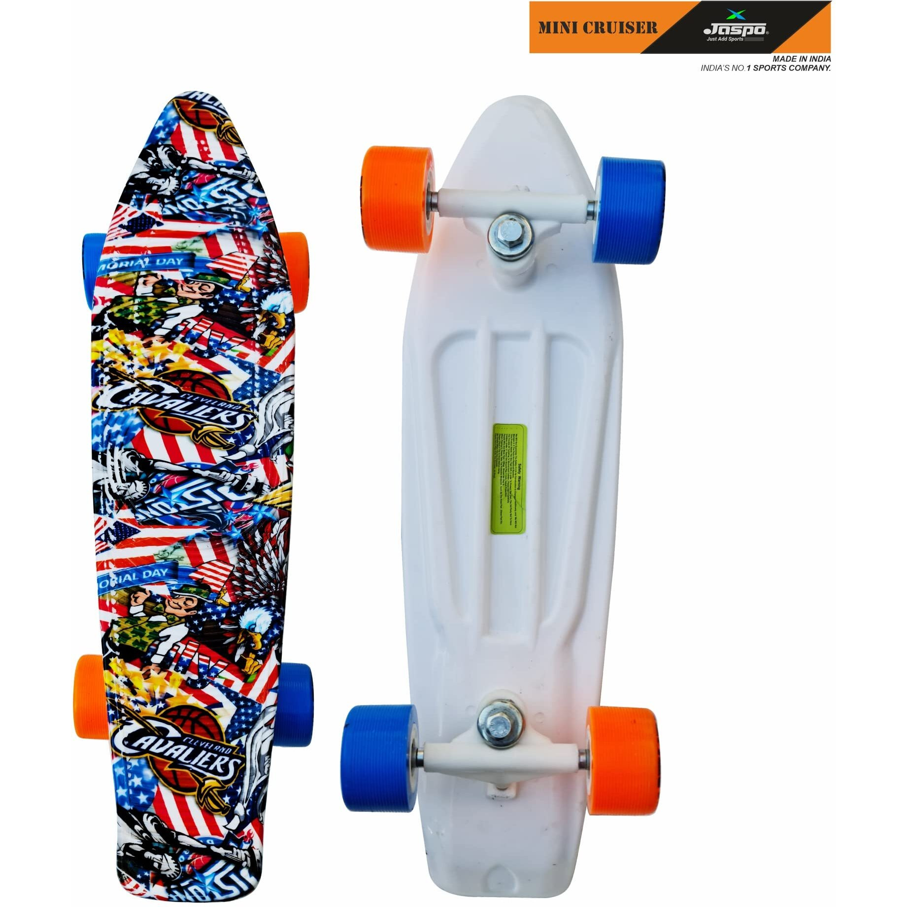 jaspo Fibreglass Sharp Vision Penny Skateboard Casterboard Fishboard Cruiser Fibre Skateboard (22.5  * 5.5 ), Multicolor