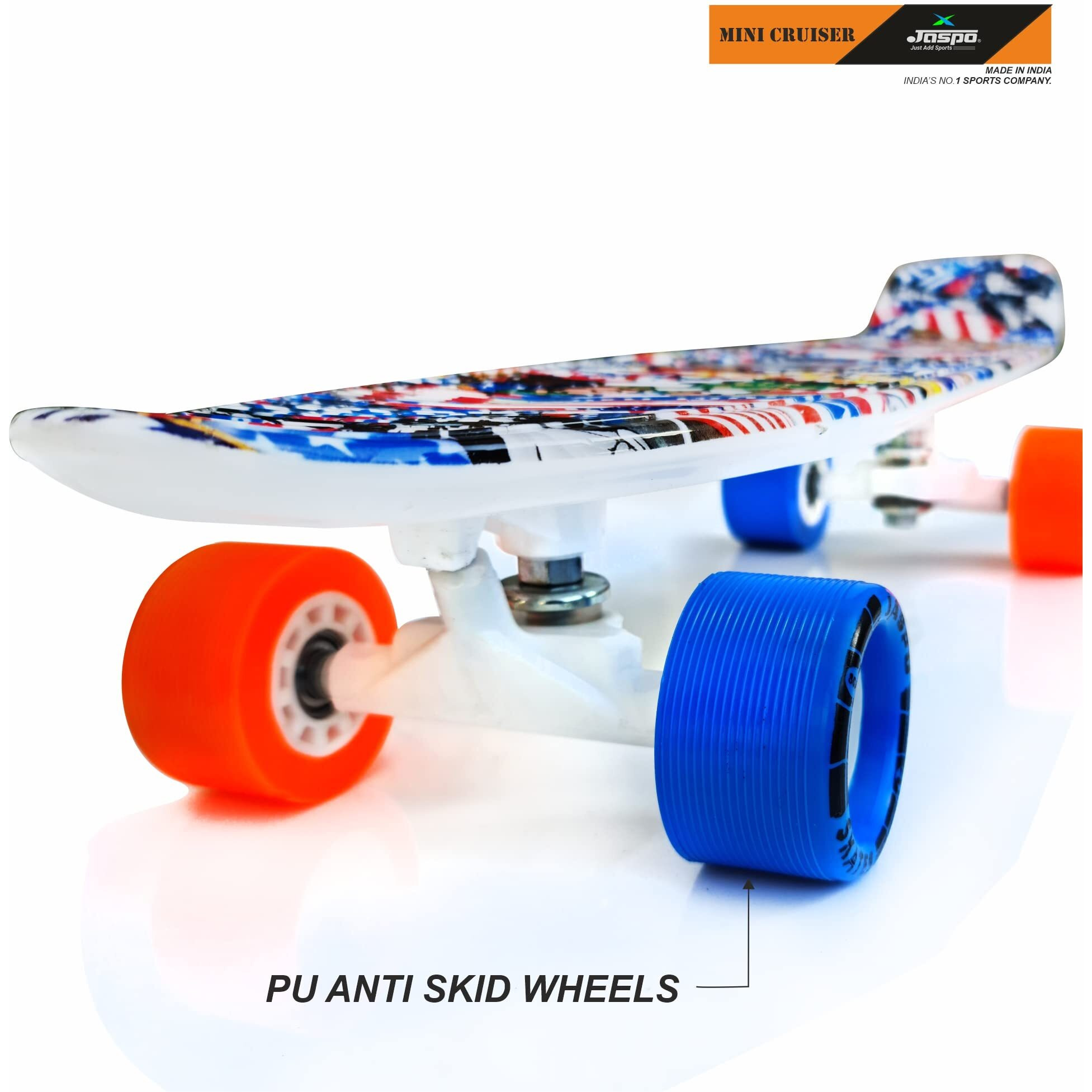 jaspo Fibreglass Sharp Vision Penny Skateboard Casterboard Fishboard Cruiser Fibre Skateboard (22.5  * 5.5 ), Multicolor