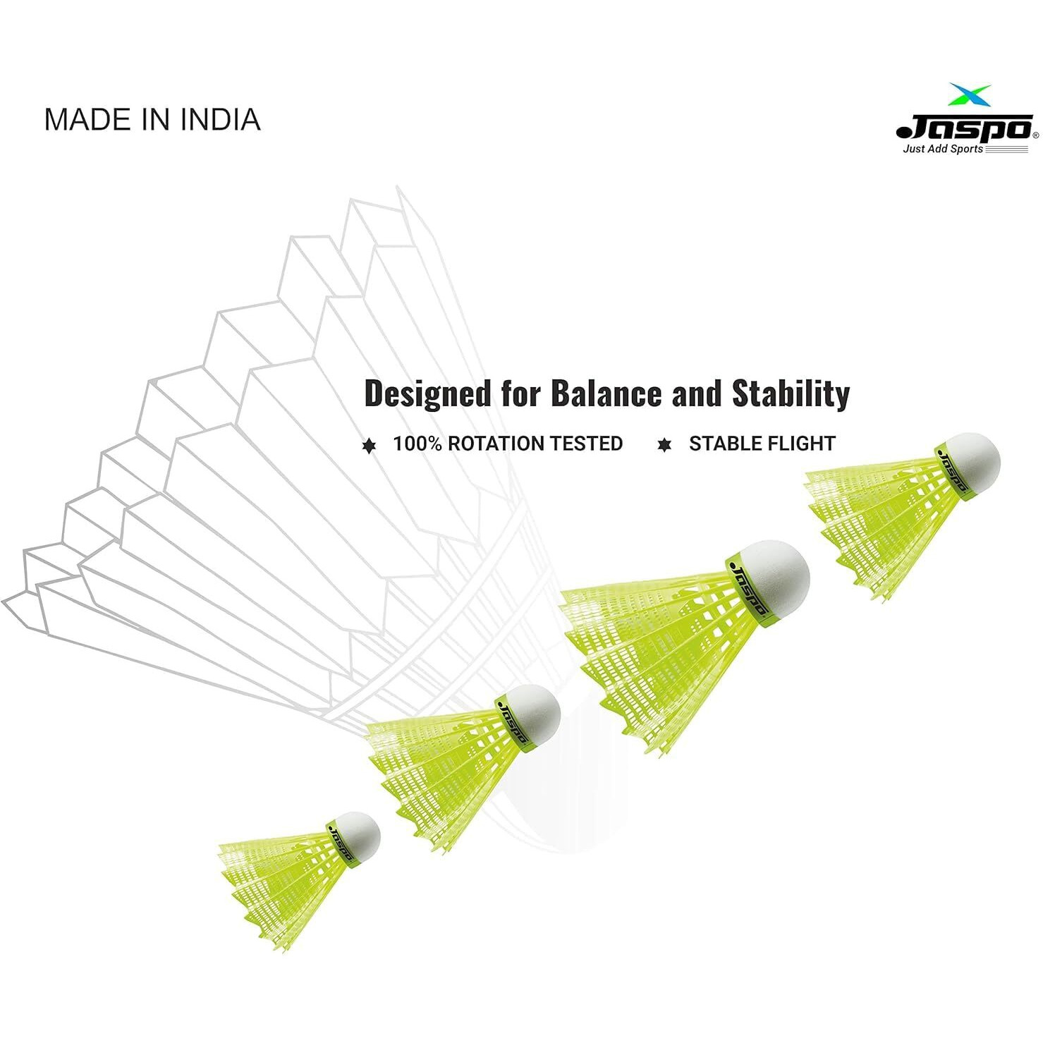 Jaspo Kidzyy Steel Badminton Racquet (Racket Length-18 Inches) with 6pc. Nylon Shuttle (Suitable for Kids)-Made in India (Orange)-Recommended for Kids only