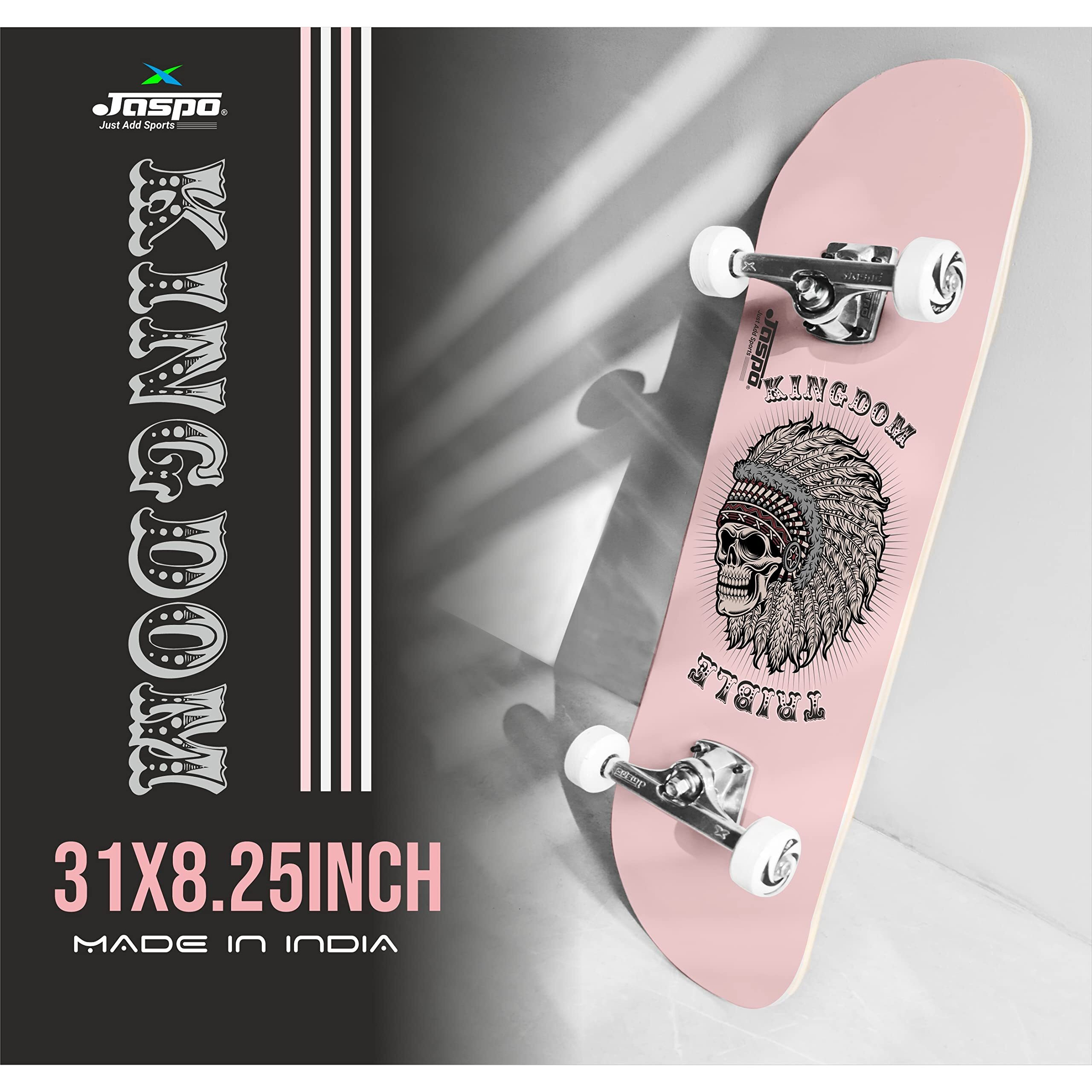 Jaspo Kingdom Uv Print Skateboard - 31X8 Inches, 7-Layer Canadian Maple, Fully Assembled For Kids Youth Adults (Kingdom) - Multicolor