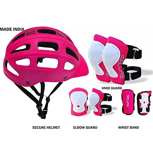 Jaspo Sturdy SX4 Adjustable Multisport Helmet for Skateboarding, Skating, Cycling & Other Sports Age Group up to 4-10 Years for Kids  Made in India (Large, Pink)