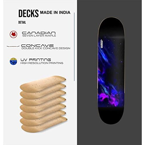 Jaspo Kepler (31 Inches X 8 Inches) 7 Layer Canadian Maple Fully Assembled Professional Skateboard for Kids Girls Boys Youth Men Women - Made in India