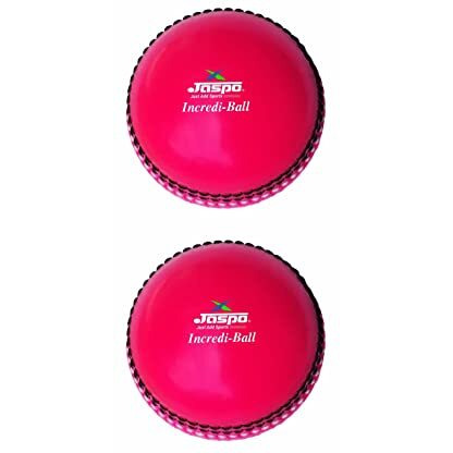 jaspo IncrediBall Soft T20 Cricket Training Balls - Set of 2 Indoor Outdoor Play and Cricket Practice (229 cm Circumference), PVC Material, Colour-Pink