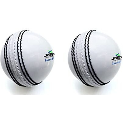 jaspo IncrediBall Soft T20 Cricket Training Balls - Pack of 2 Indoor Outdoor Play and Cricket Practice (229 cm Circumference), PVC Material, Colour-White