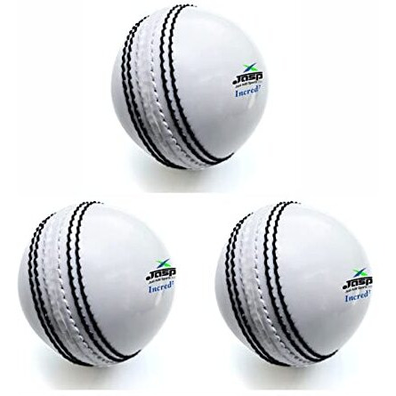 jaspo IncrediBall Soft T20 Cricket Training Balls - Pack of 3 Indoor Outdoor Play and Cricket Practice (229 cm Circumference), PVC Material, Colour-White