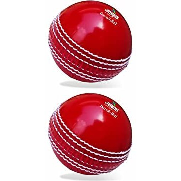 jaspo IncrediBall Soft T20 Cricket Training Balls - Pack of 2 Indoor Outdoor Play and Cricket Practice (229 cm Circumference), PVC Material, Colour-Red