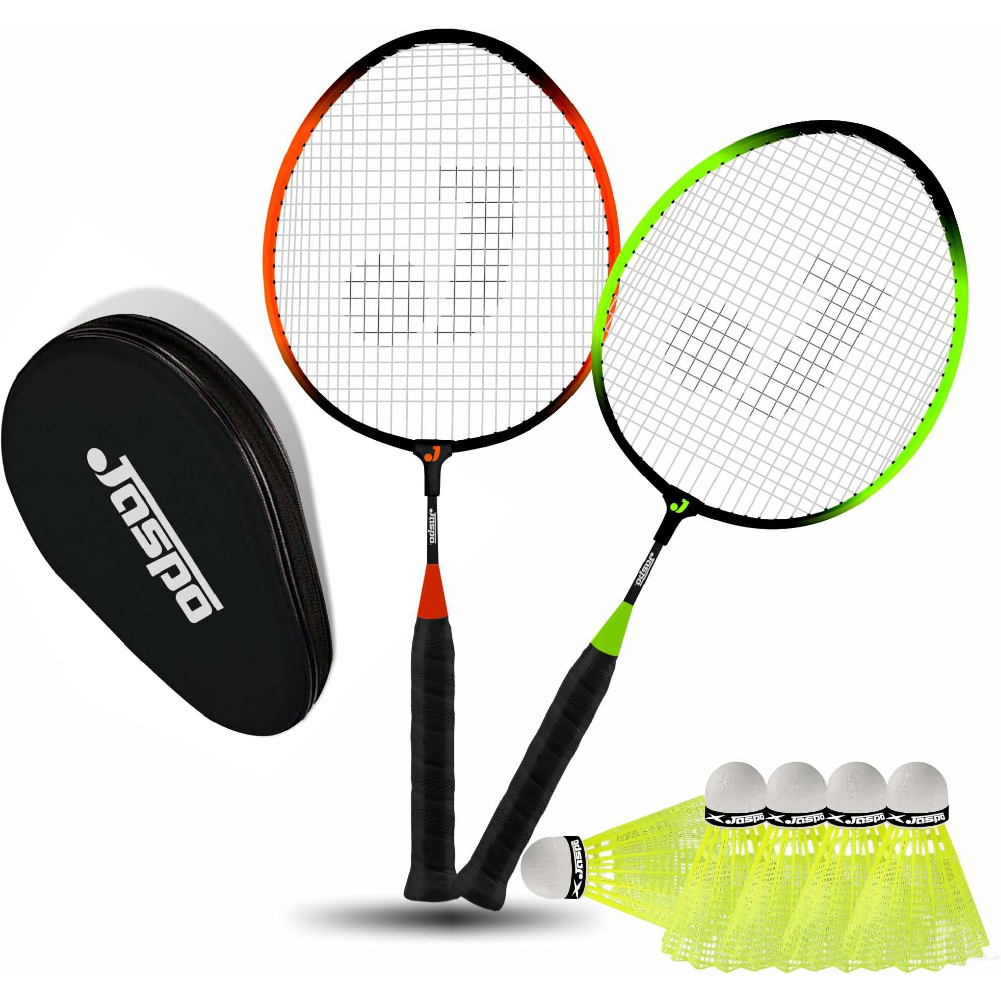 Jaspo Kidzy Steel Badminton Racquet Set (Racket Length -18 Inches) with 6pc.Nylon Shuttlecock. (Multi)-Recommended for Kids only