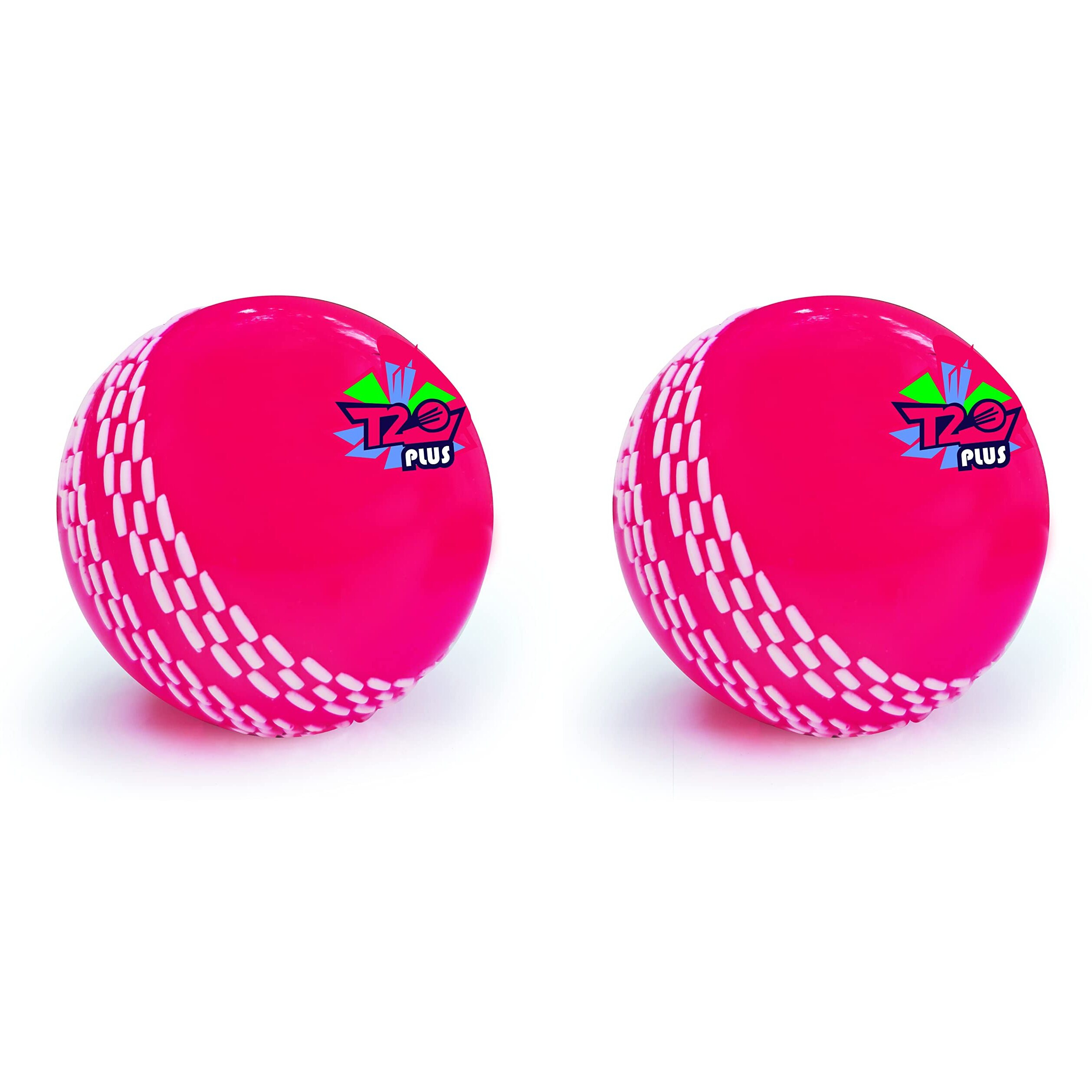 jaspo PVC T-20 Plus Practice Cricket Ball Wind Balls (125-130 Gms) For - Indoor & Outdoor Street & Beach Cricket (Pack Of 2) (Pink)