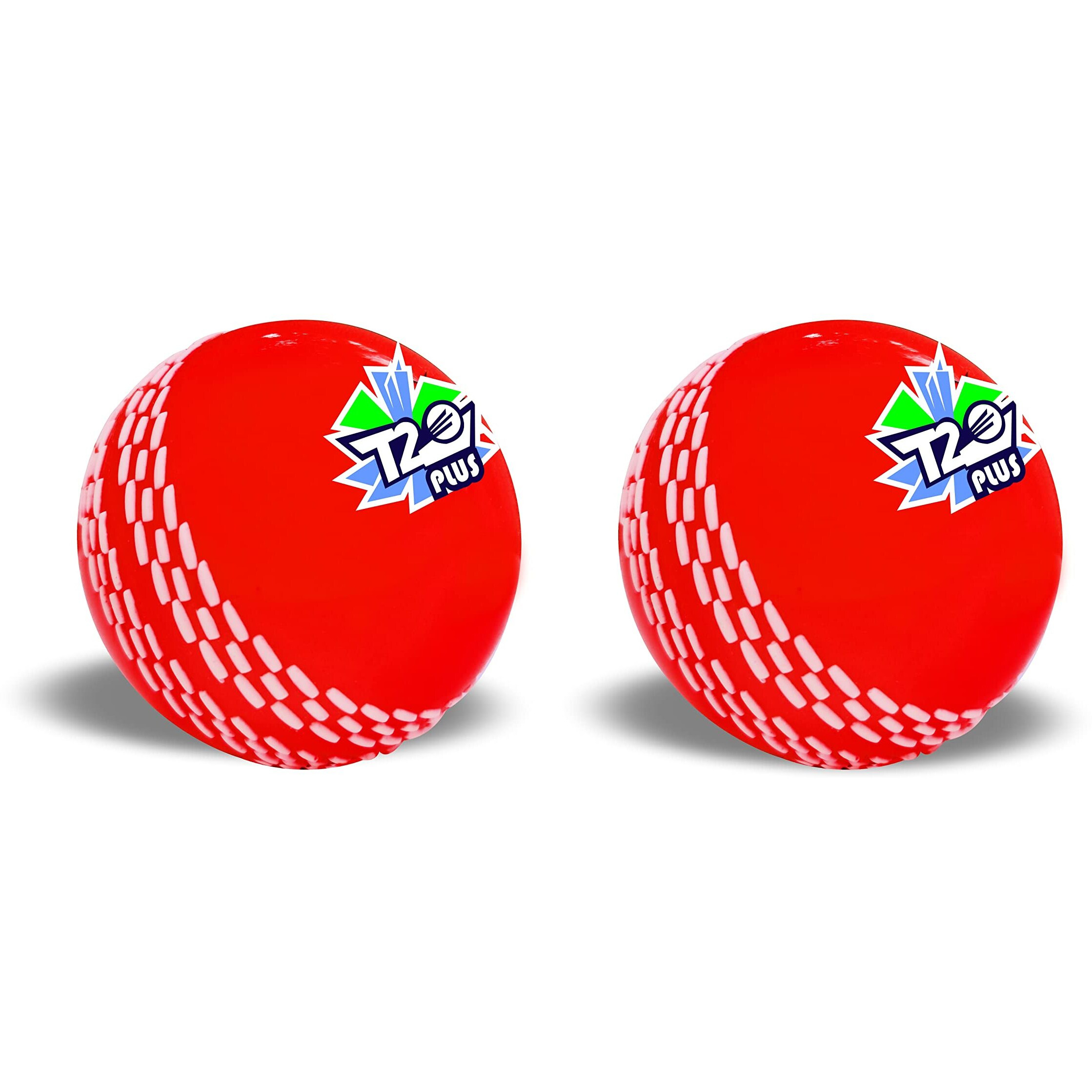 jaspo PVC T-20 Plus Practice Cricket Ball Wind Balls (125-130 Gms) For - Indoor & Outdoor Street & Beach Cricket (Pack Of 2) (Red)