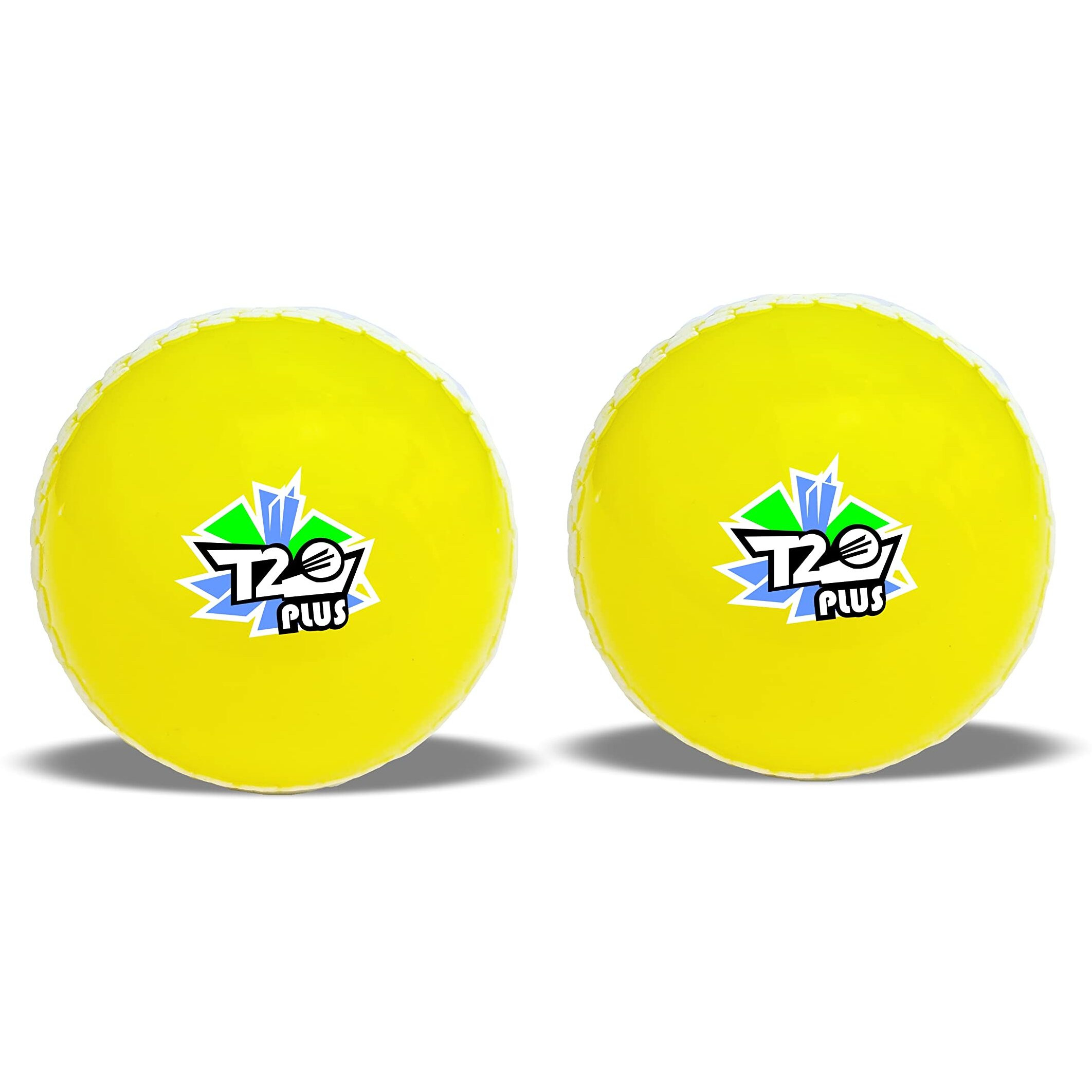jaspo PVC T-20 Plus Practice Cricket Ball Wind Balls (125-130 Gms) For - Indoor & Outdoor Street & Beach Cricket (Pack Of 2) (Yellow)