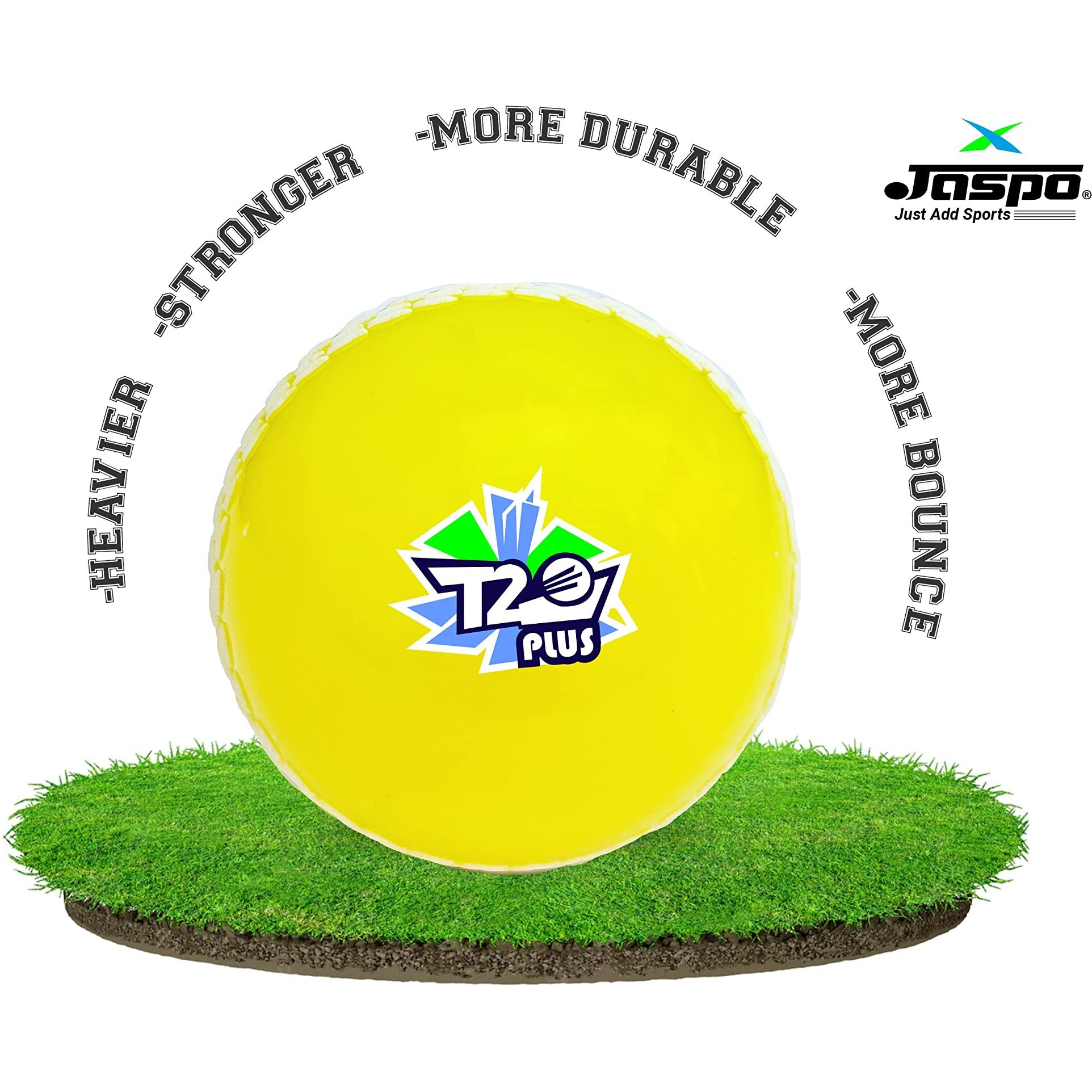 jaspo PVC T-20 Plus Practice Cricket Ball Wind Balls (125-130 Gms) For - Indoor & Outdoor Street & Beach Cricket (Pack Of 2) (Yellow)