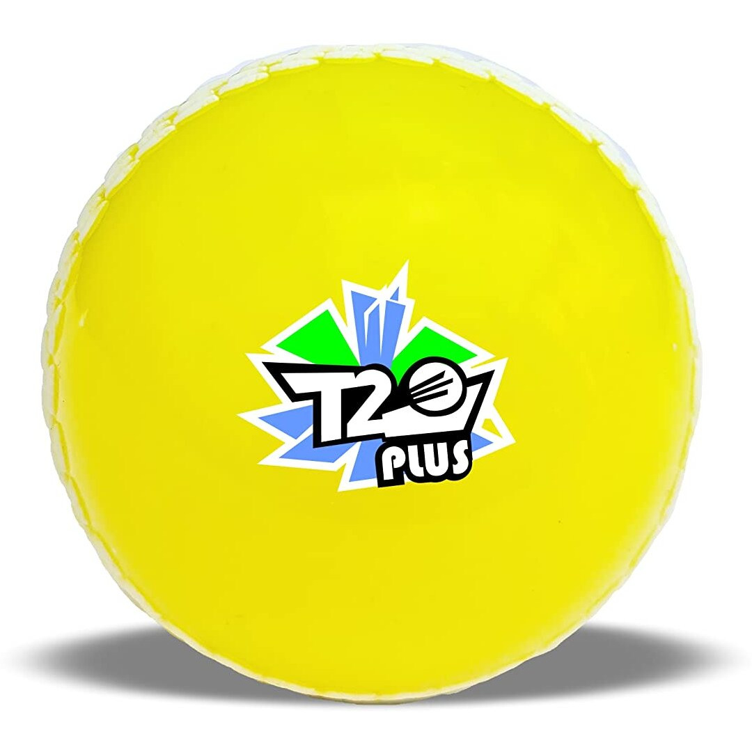 jaspo Synthetic Rubber T-20 Plus Practice Cricket Ball Wind Balls (125-130 Gms) For - Indoor & Outdoor Street & Beach Cricket (Yellow)