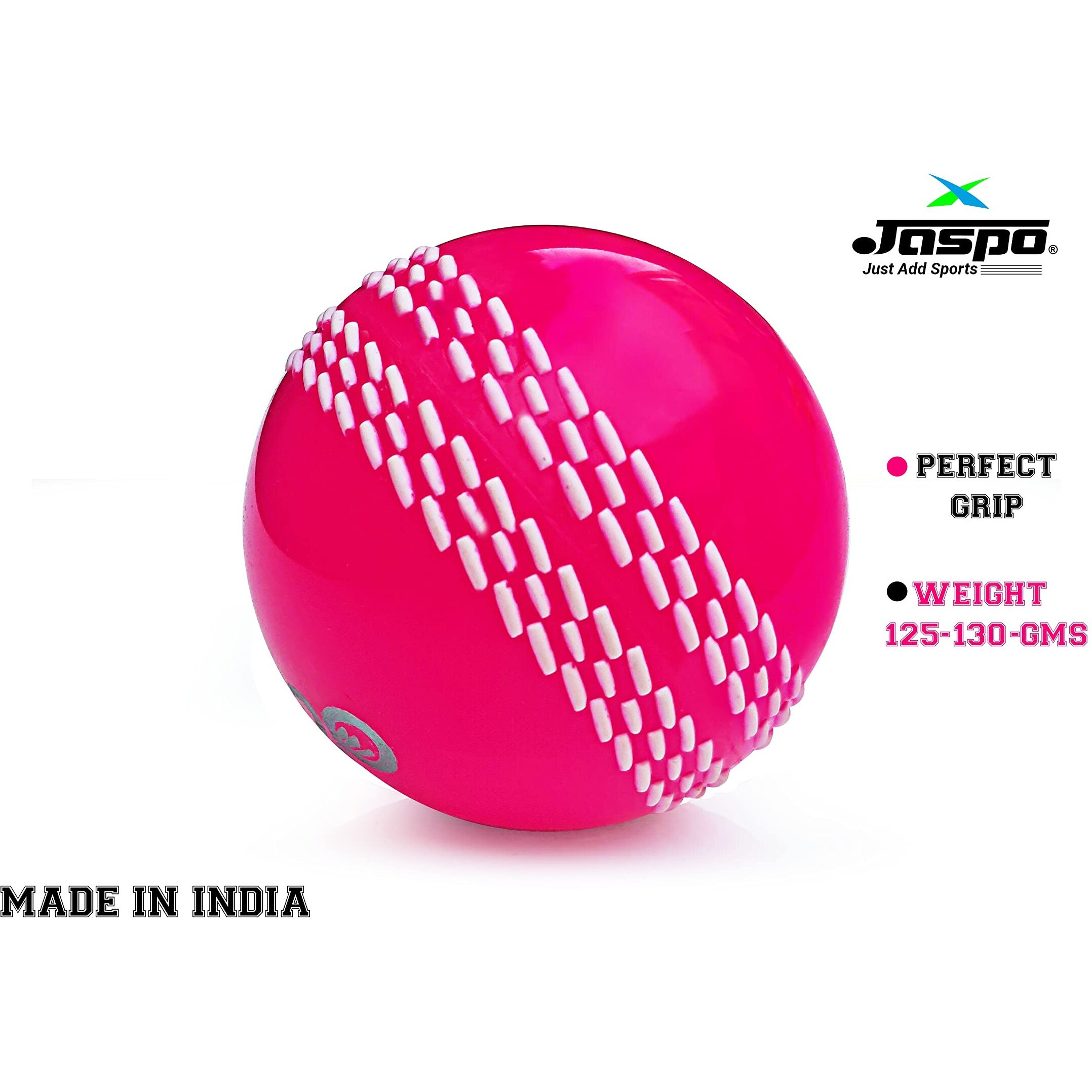 jaspo Synthetic Rubber T-20 Plus Practice Cricket Ball Wind Balls (125-130 Gms) For - Indoor & Outdoor Street & Beach Cricket (Pink)