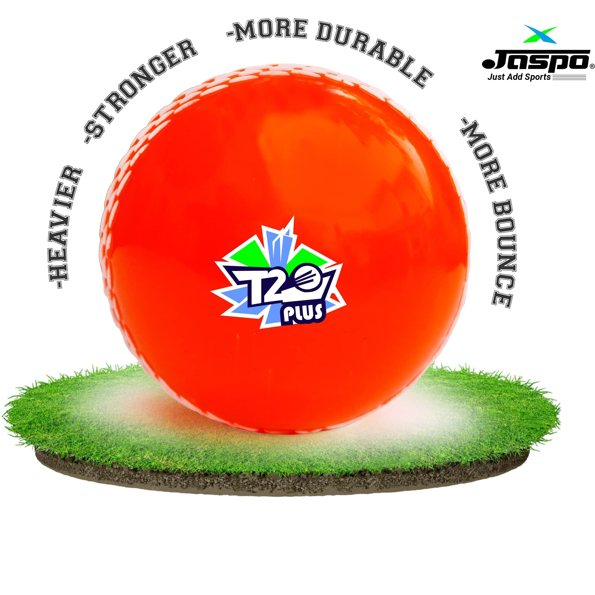 jaspo PVC T-20 Plus Practice Cricket Ball Wind Balls (125-130 Gms) For - Indoor & Outdoor Street & Beach Cricket (Orange)