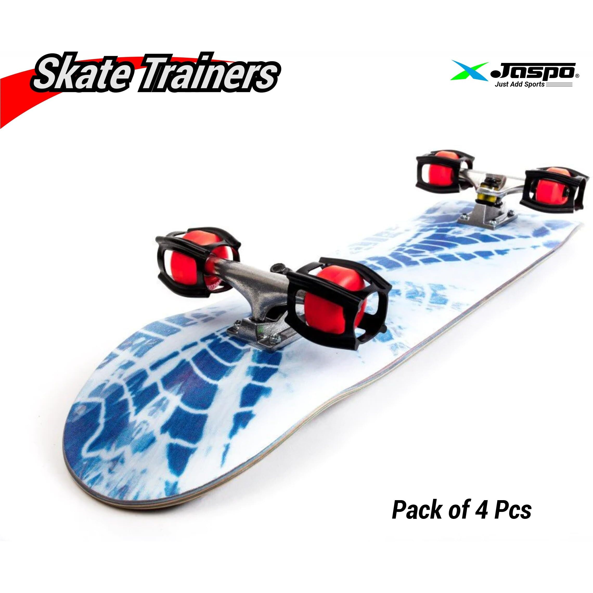 Jaspo Skate Trainers Wheel stoppers for Roller Skates and Skateboards for Beginners & learners to Learn Tricks-Safe, and Easy- Ollies, Kickflips and More- All Ages(Black) (Skate Trainer-Pack of 4pcs)