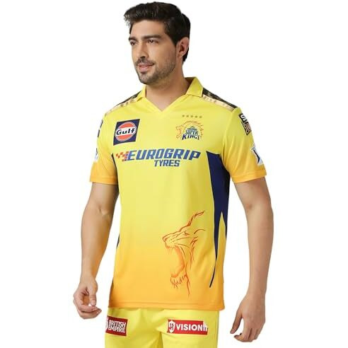 playR Men s Regular Fit Jersey (PRCSK24-FANJHS-199-7D_Yellow