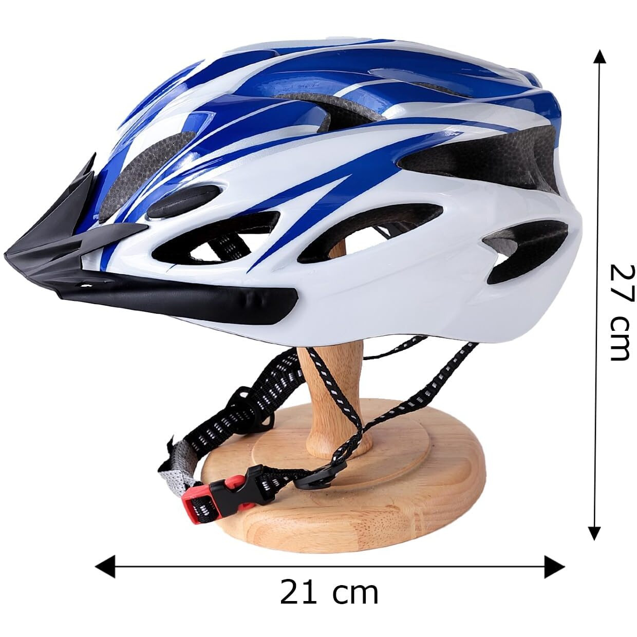 Kuber Industries Cycling Helmet with Detachable Visor|Helmet for Mountain, Road Bike & Skating|Breathable & Adjustable Bicycle Helmet|Ideal for Adults and Kids-Pack of 4 (Blue & White)