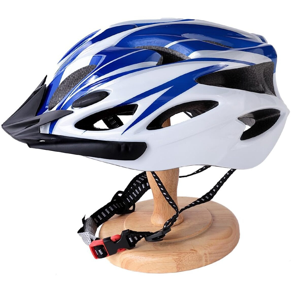 Kuber Industries Cycling Helmet with Detachable Visor|Helmet for Mountain, Road Bike & Skating|Breathable & Adjustable Bicycle Helmet|Ideal for Adults and Kids-Pack of 3 (Blue & White)