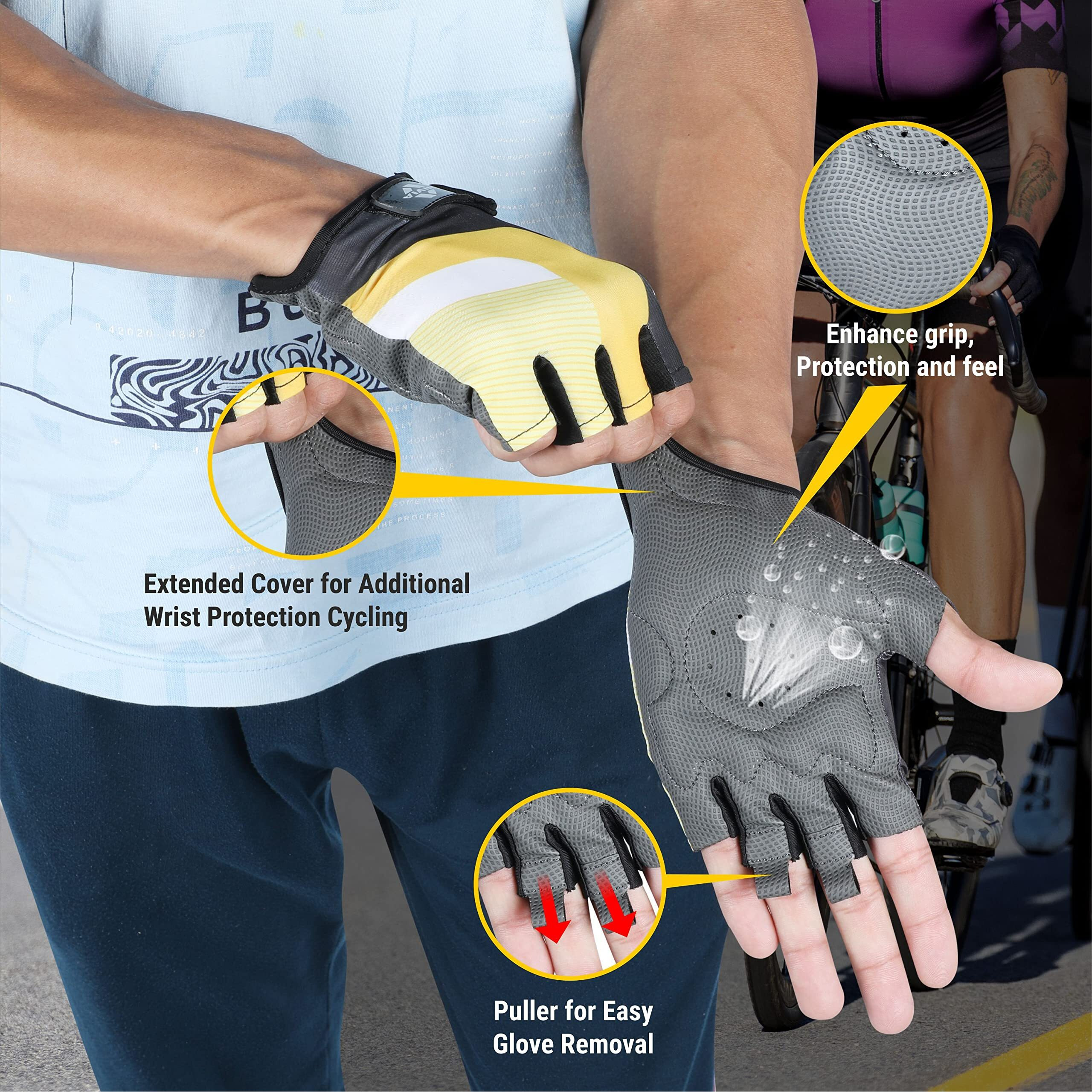 Nivia Blade Fitness Sports Gloves for Men & Women, Gloves Gym Workout & Accessories Men, Men Workout Sports & Fitness Gloves, Hand Gloves Gym Men, Grip Gloves, Exercise Gloves (Small) - Yellow