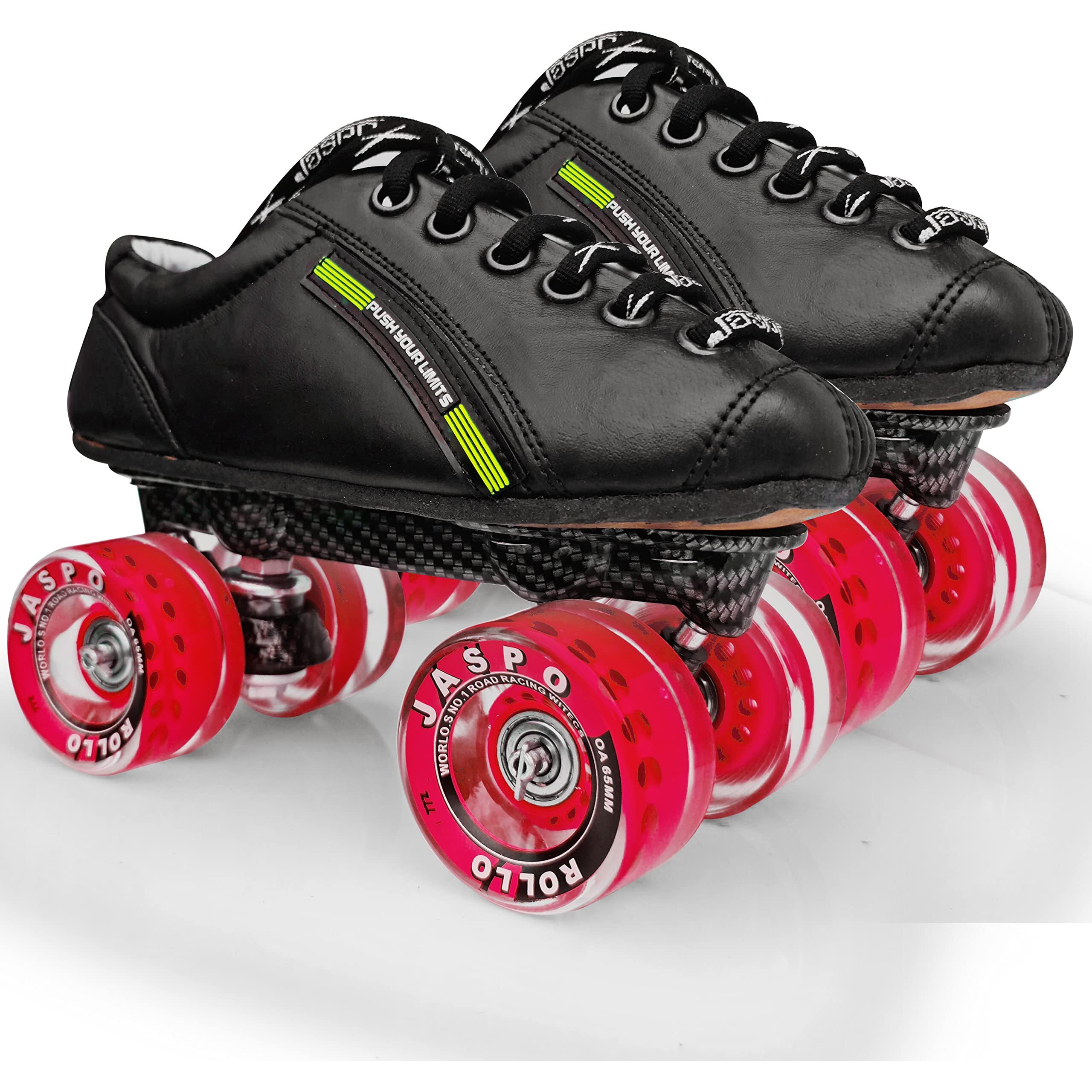 jaspo Unisex Pro Hyper Quad Outdoor Wheel Shoe Skates (Junior 13 Uk (Foot Length 21.5 Cms), Red)