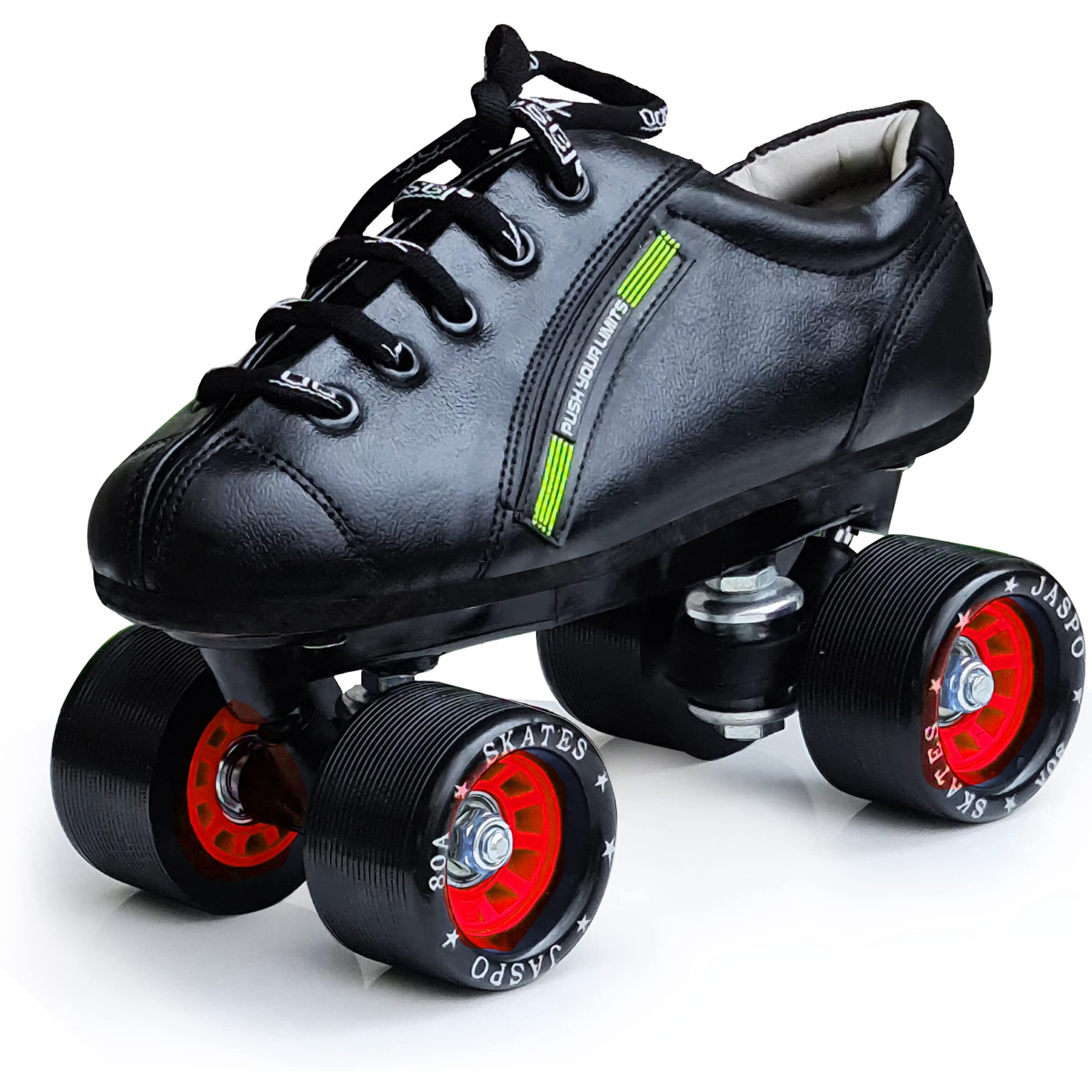 jaspo Kids Sprint Pro 10 Quad Shoes Fixed Body Outdoor Wheel Roller Skates Approximate For Beginners&Intermediates For Practice&Training Purpose For(All Age Group)(1 Uk(Foot Length 21.8 Cms),Orange)