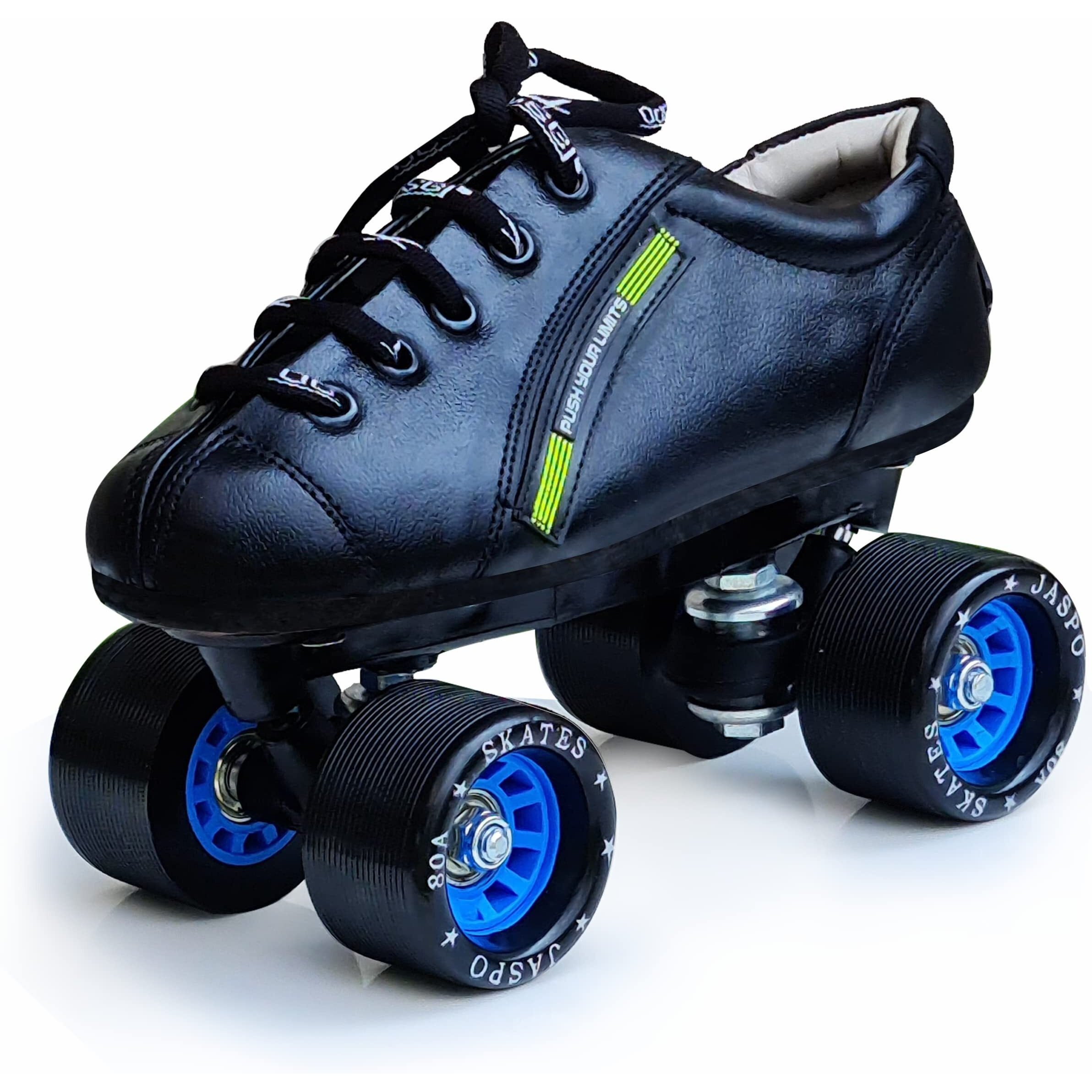 jaspo Unisex Sprint Pro 10 Quad Shoe Fixed Body Roller Skates Approximate For Beginners&Intermediates For Practice &Training Purpose For (All Age Group) (5 Uk(Foot Length 25Cms), Blue), Outdoor Wheel