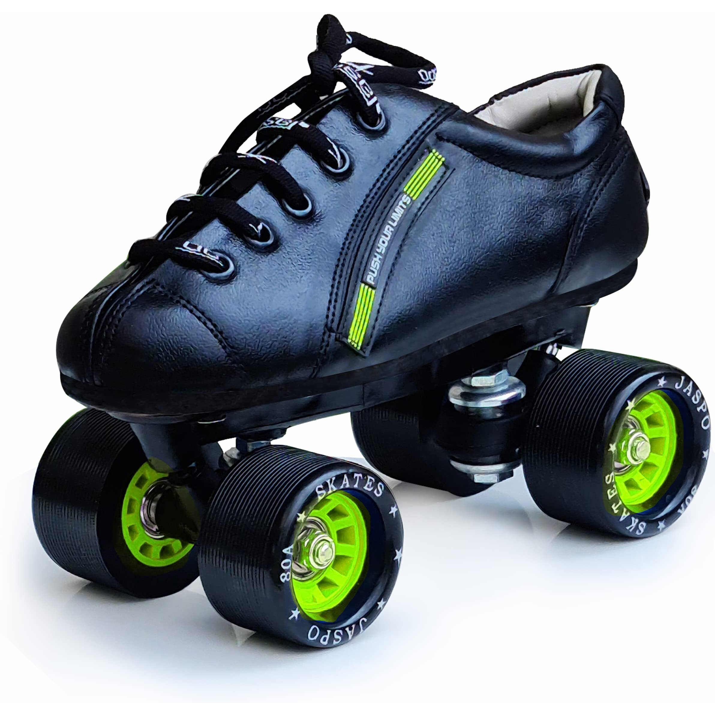 jaspo Unisex Sprint Pro 10 Quad Shoes Fixed Body Outdoor Wheel Roller Skates Approximate For Beginners&Intermediates For Practice&Training Purpose For(All Age Group)(9 Uk(Foot Length 28 Cms),Yellow)