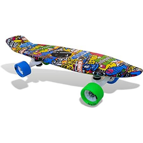 jaspo Polypropylene Cruiser Penny Fiber Skateboard (Multicolour, 22.5x5.5 Inch) UK