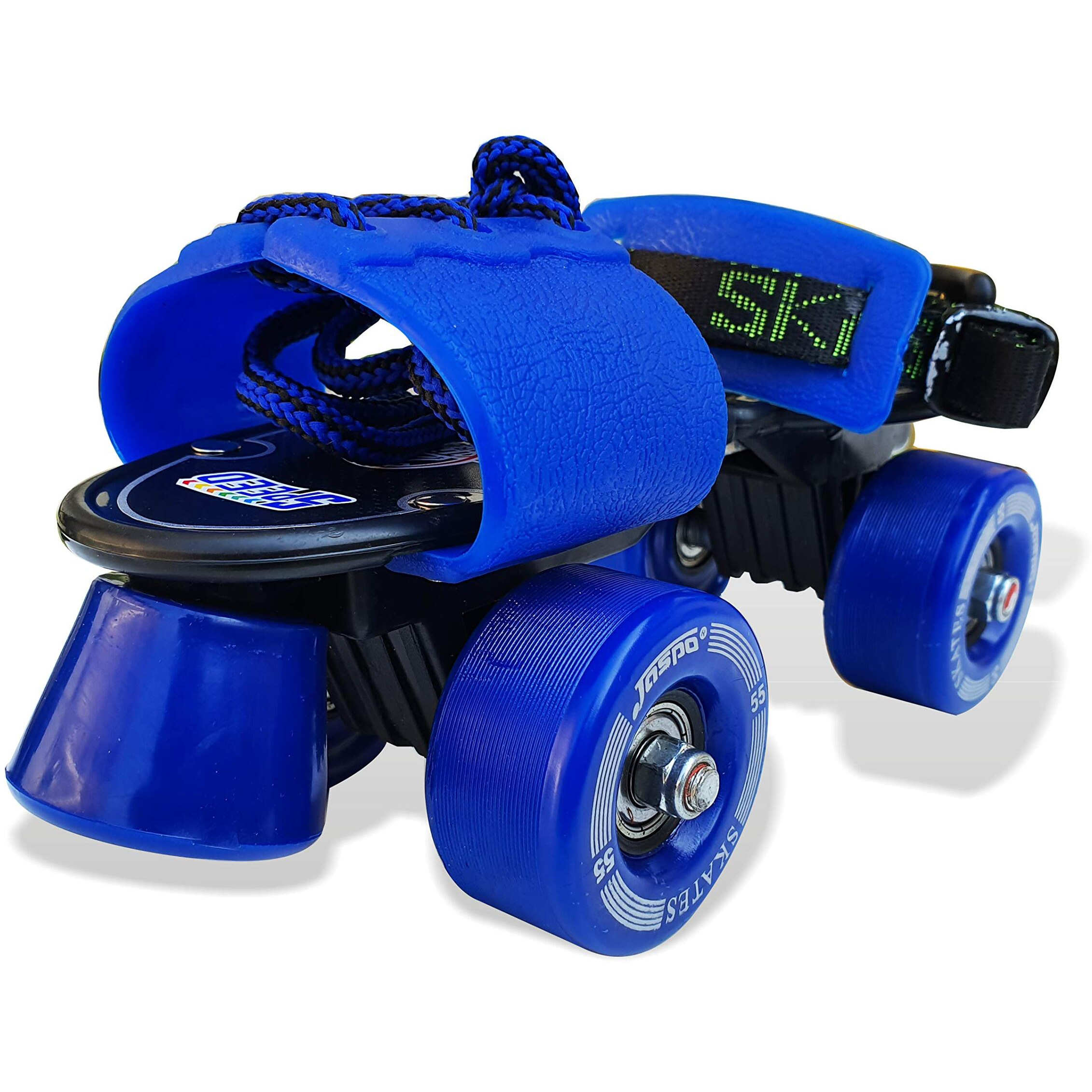 jaspo Unisex Tenacity Adjustable Senior Outdoor Wheel Roller Skates Suitable For Age Group 6 To 14 Years (Blue)