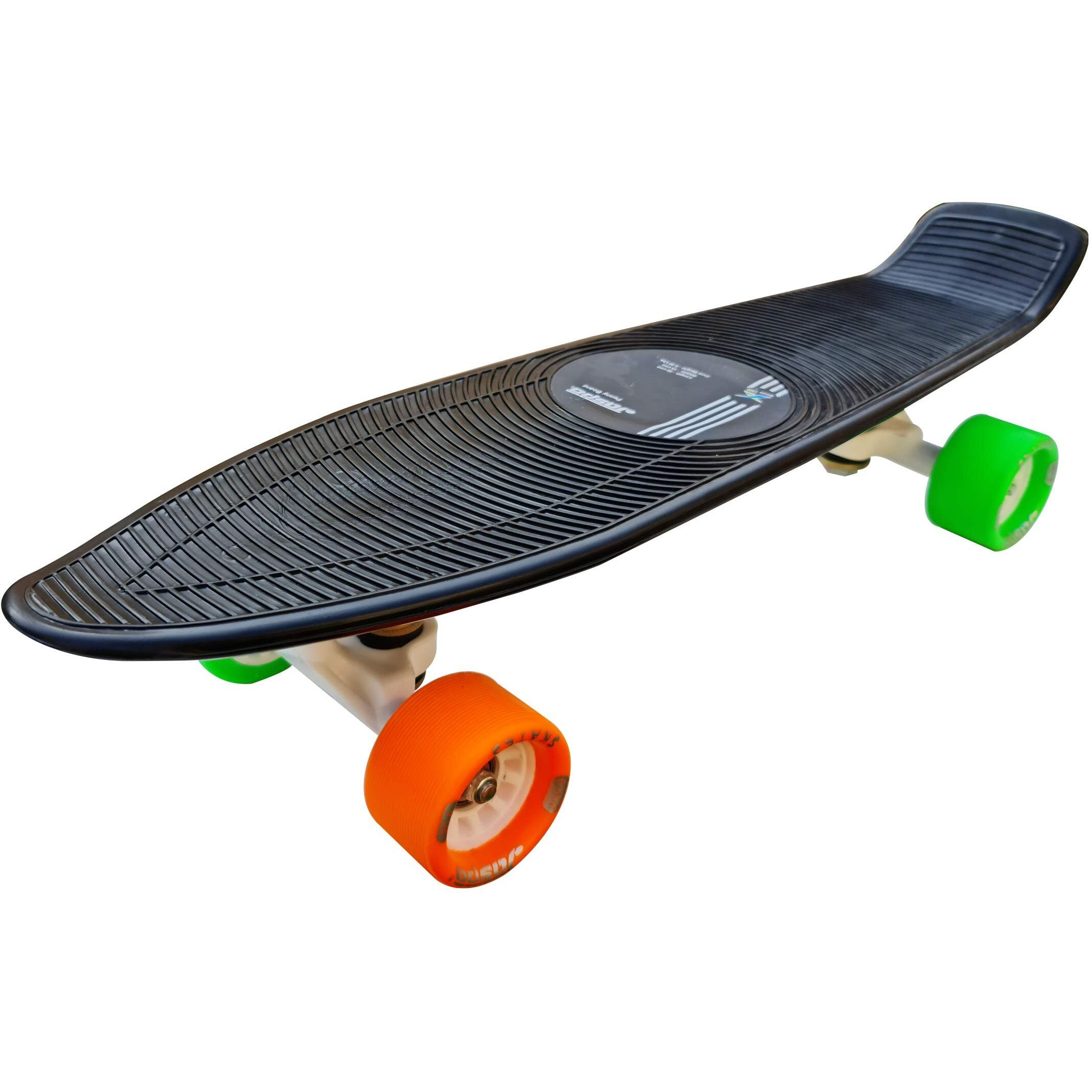 jaspo Kids Polypropylene Ride Penny Fiber Skateboard with Multicolour Wheel (Black, 22.5x5.5 Inch) UK