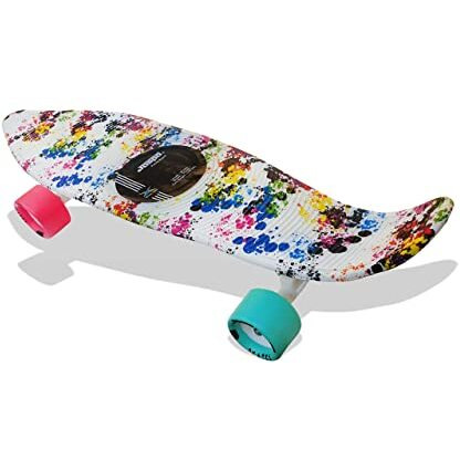 jaspo Polypropylene Cruiser Penny Board with Pink and Cyan Wheels (Multicolour, 22.5  * 5.5 )