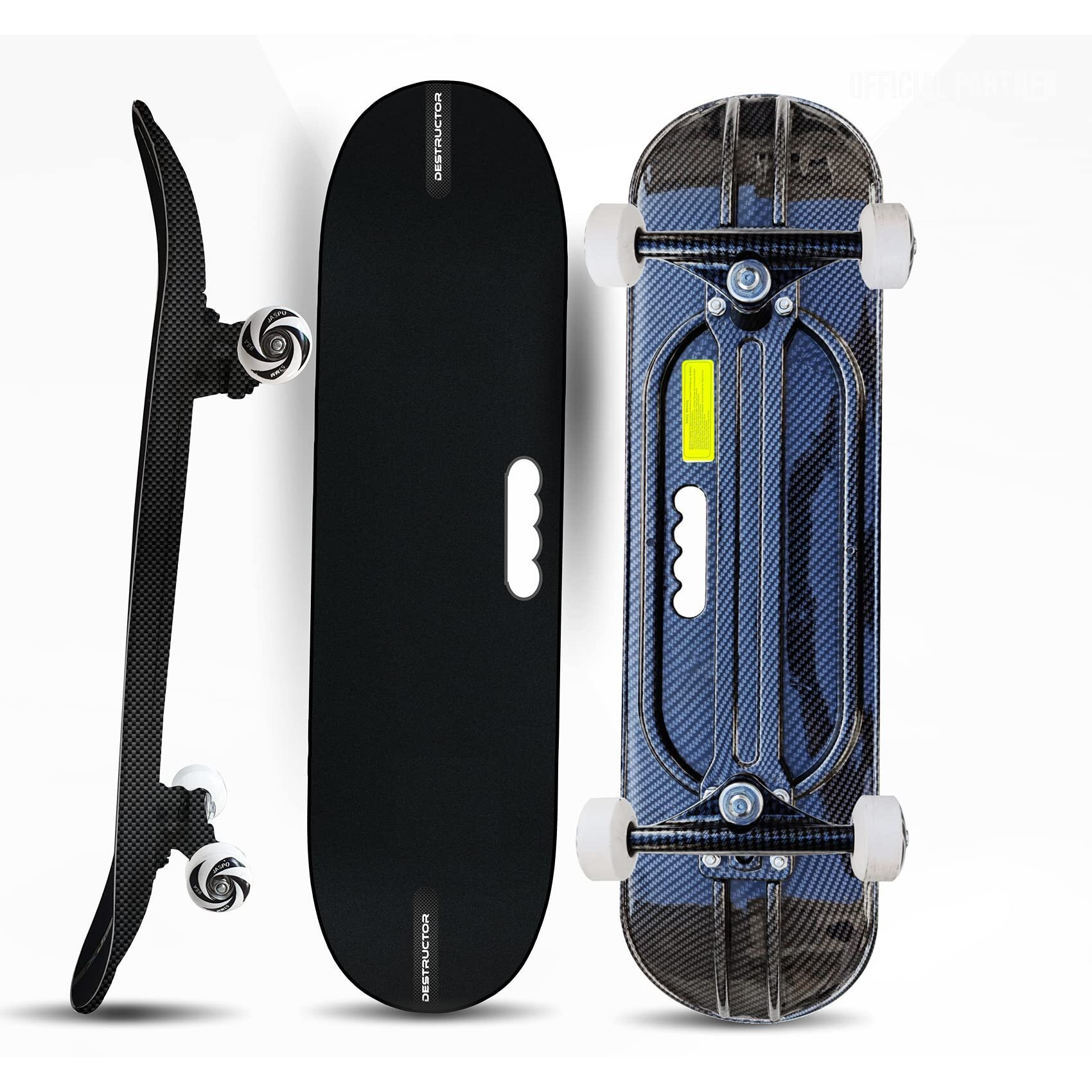 jaspo Fiber Composite Destructor Carbon Graphite Fiber Skateboard 31 X8  Inches, Suitable For Age Group Above 8 Years
