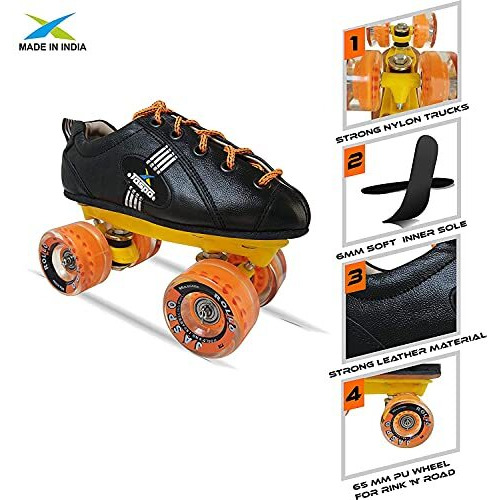 Jaspo Roadster Quad Roller Blade Shoe Skates Combo (7 UK, Roadster)
